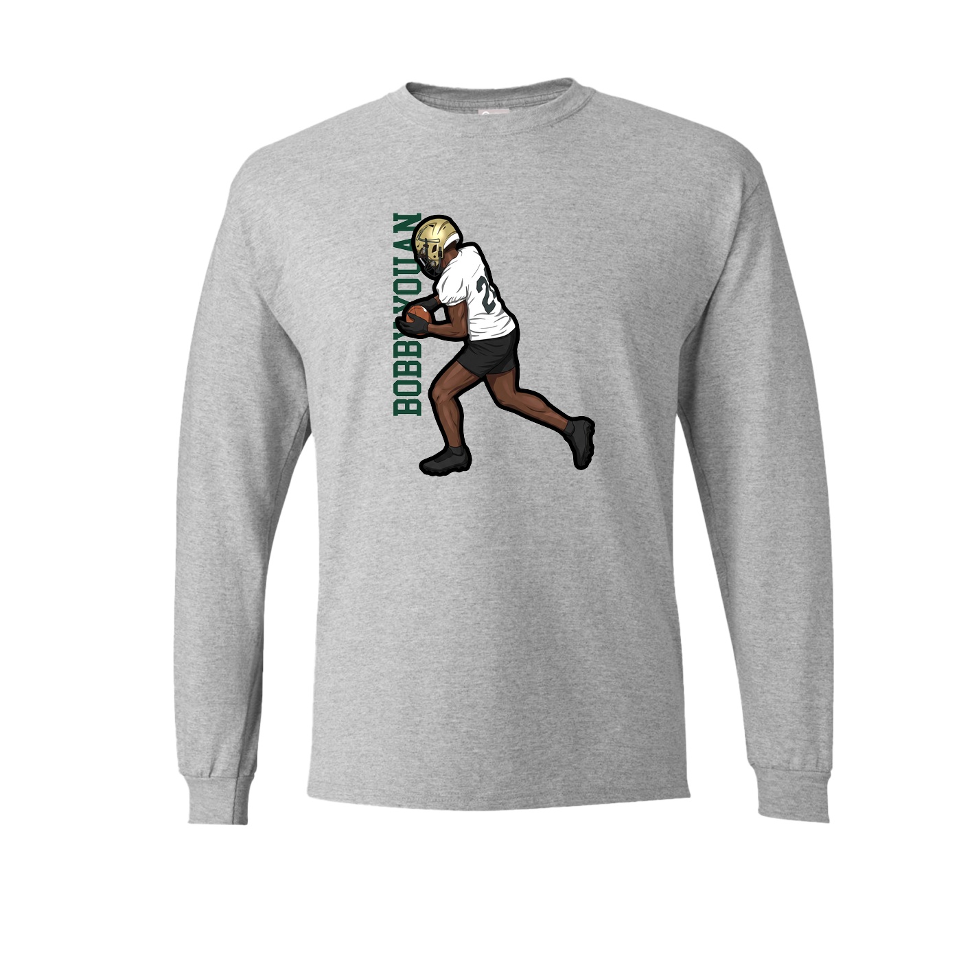 Long Sleeve Tee — Name Vertical in Grey