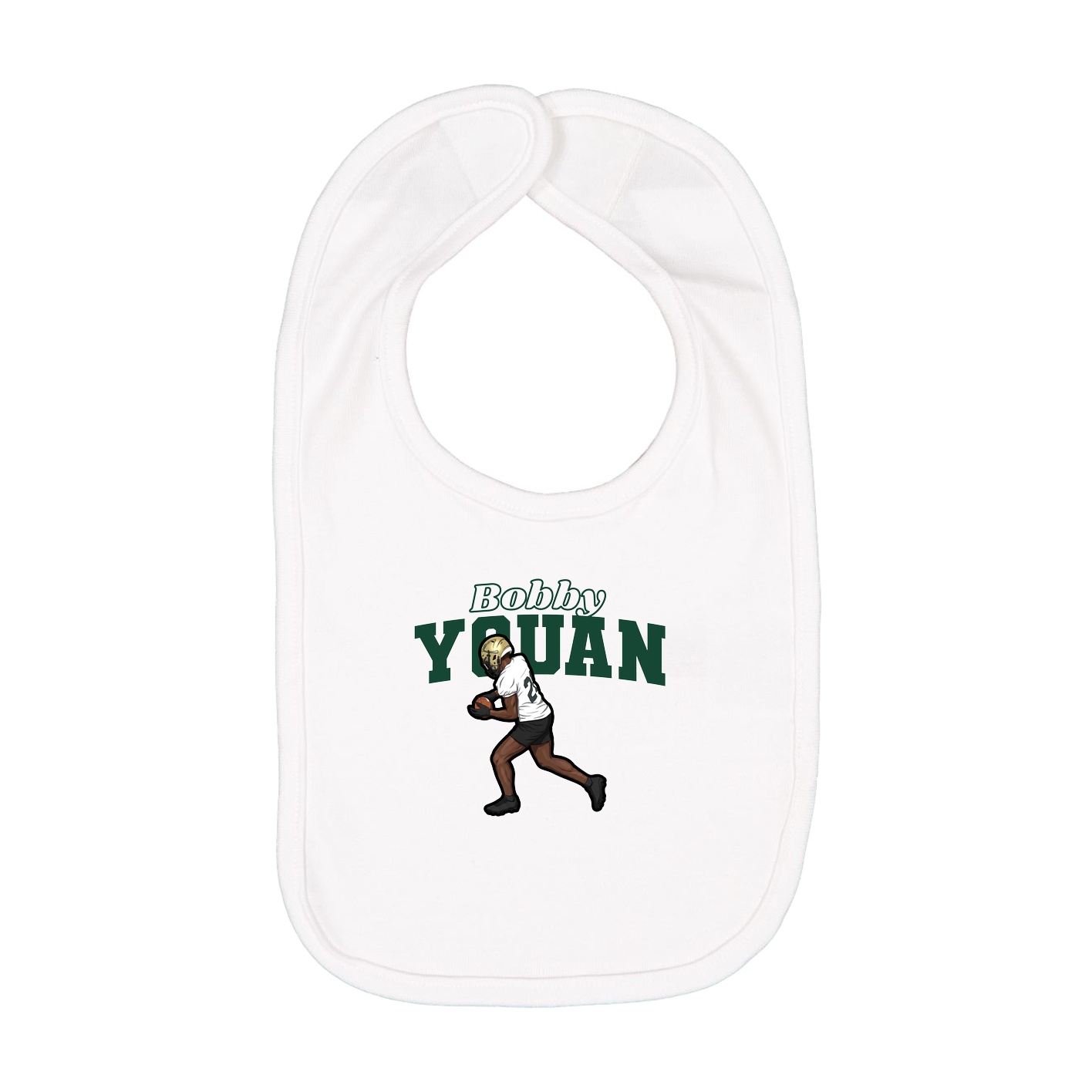 Infant Bib — Name Arch in White