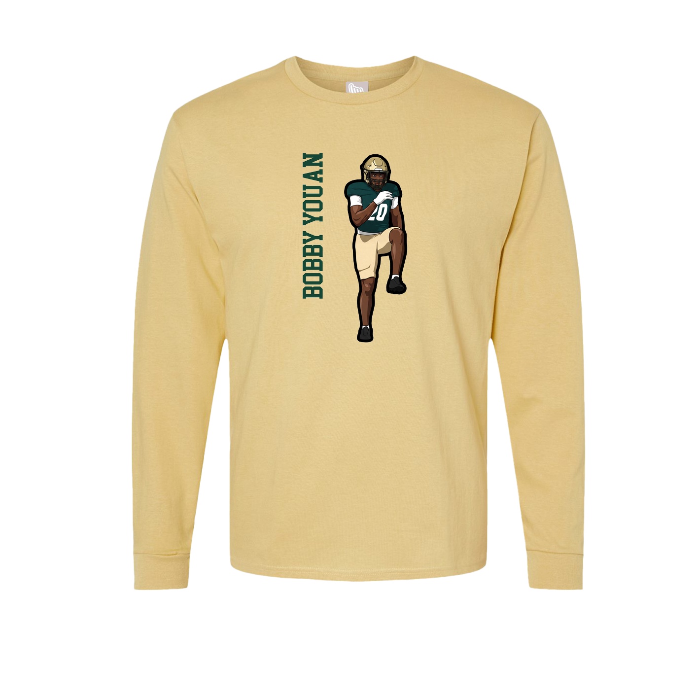 Long Sleeve Tee — Name Vertical in Vegas Gold