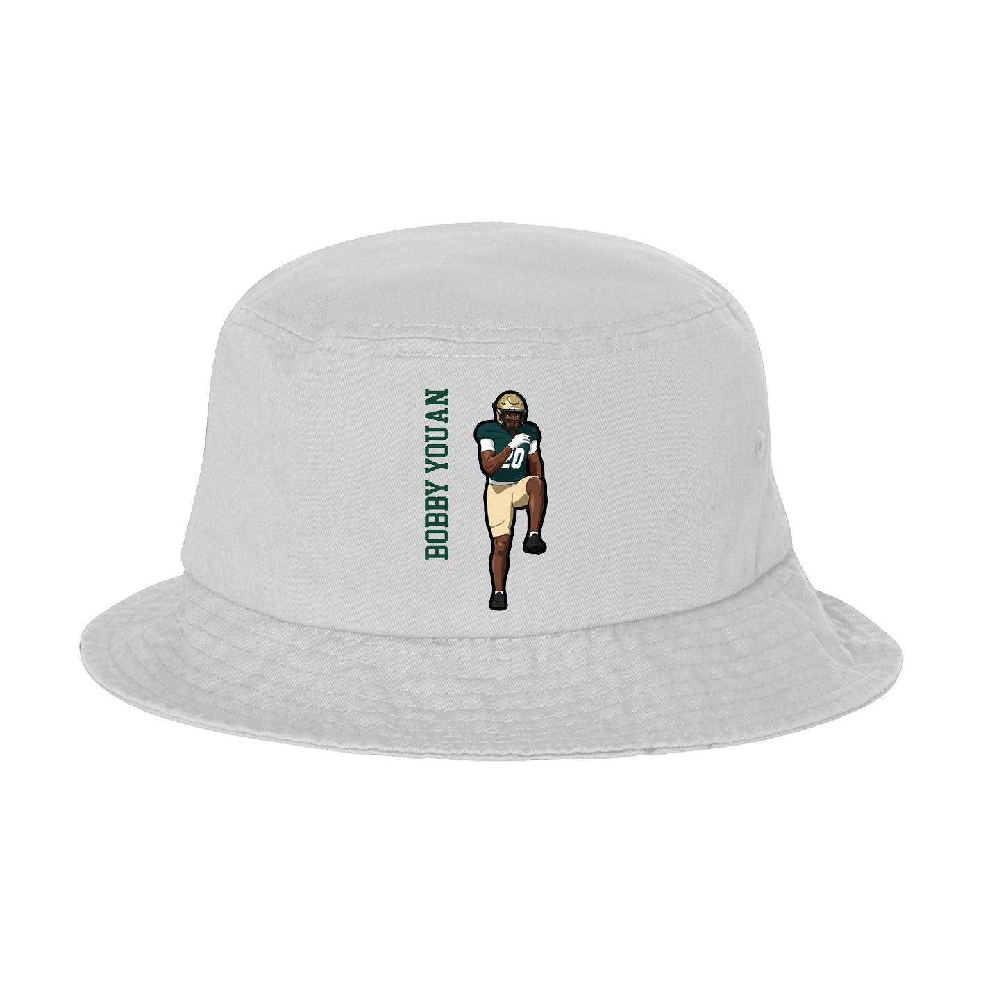 Bucket Cap — Name Vertical in White