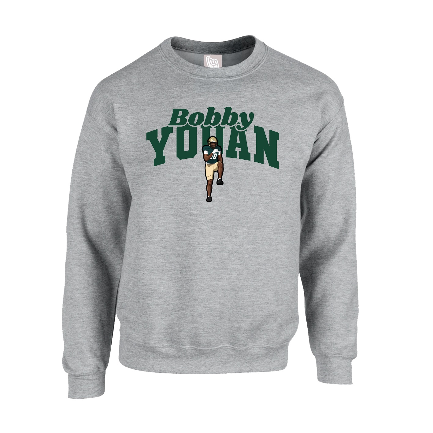 Fleece Crew — Signature Arch in Grey