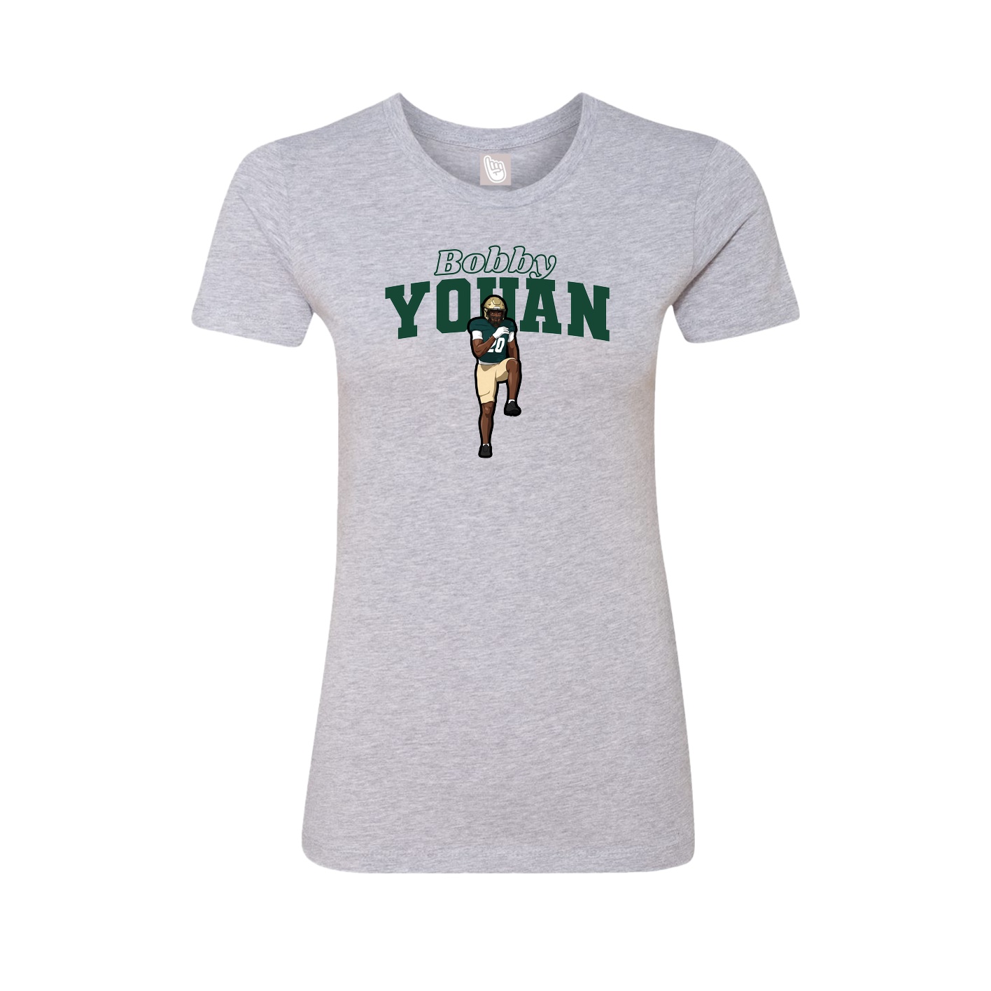 Fitted Women's Tee — Name Arch in Grey