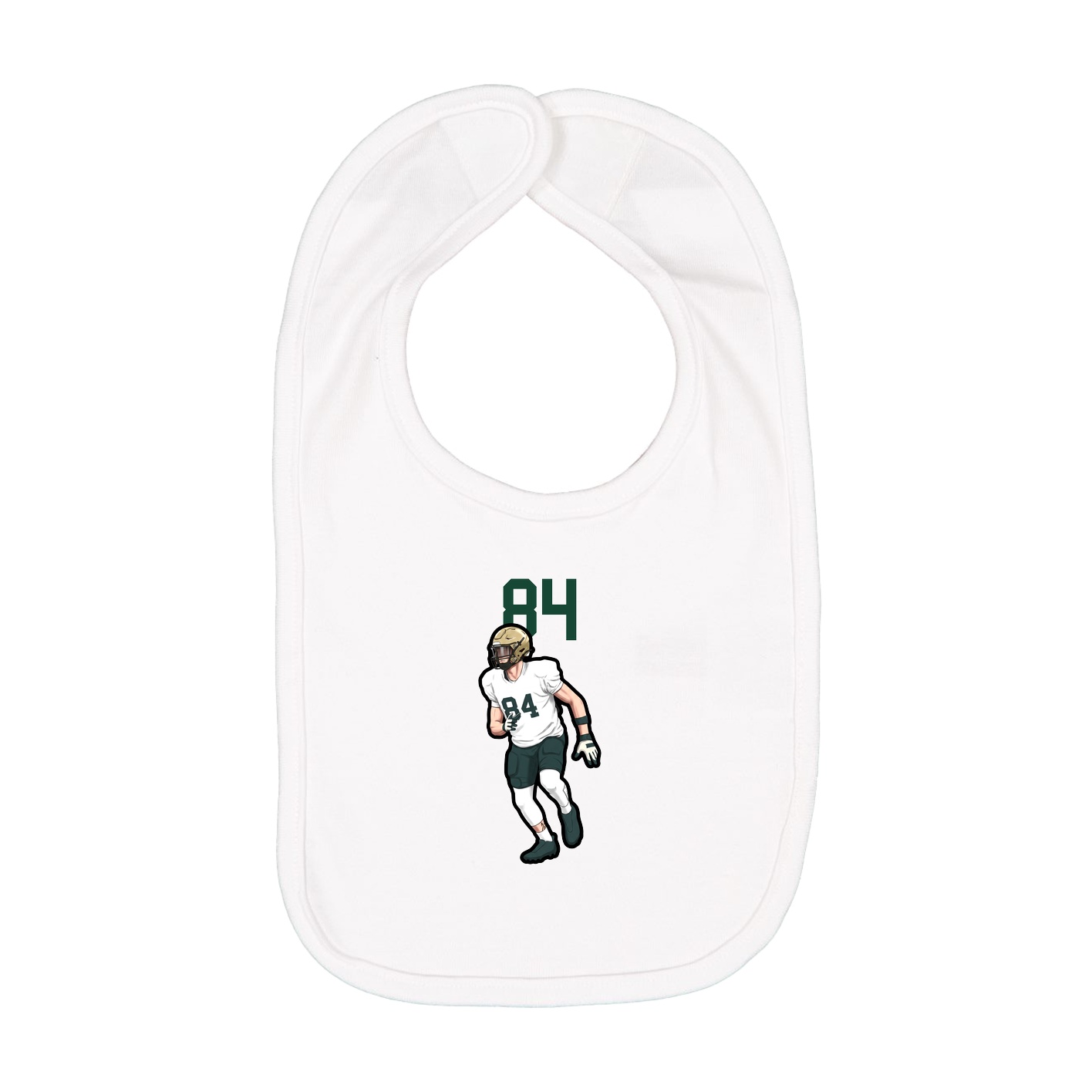 Infant Bib — Number Top in White