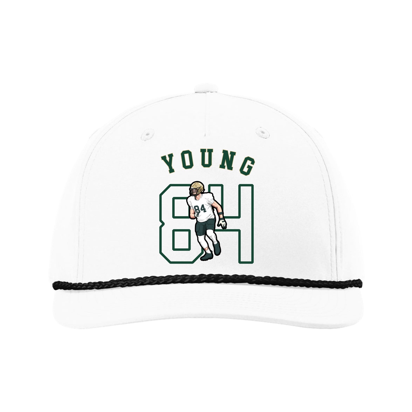 Five-Panel Classic Rope Cap — Shirsey Arch in White