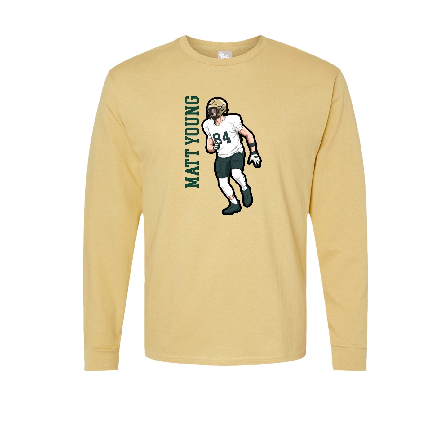 Long Sleeve Tee — Name Vertical in Vegas Gold