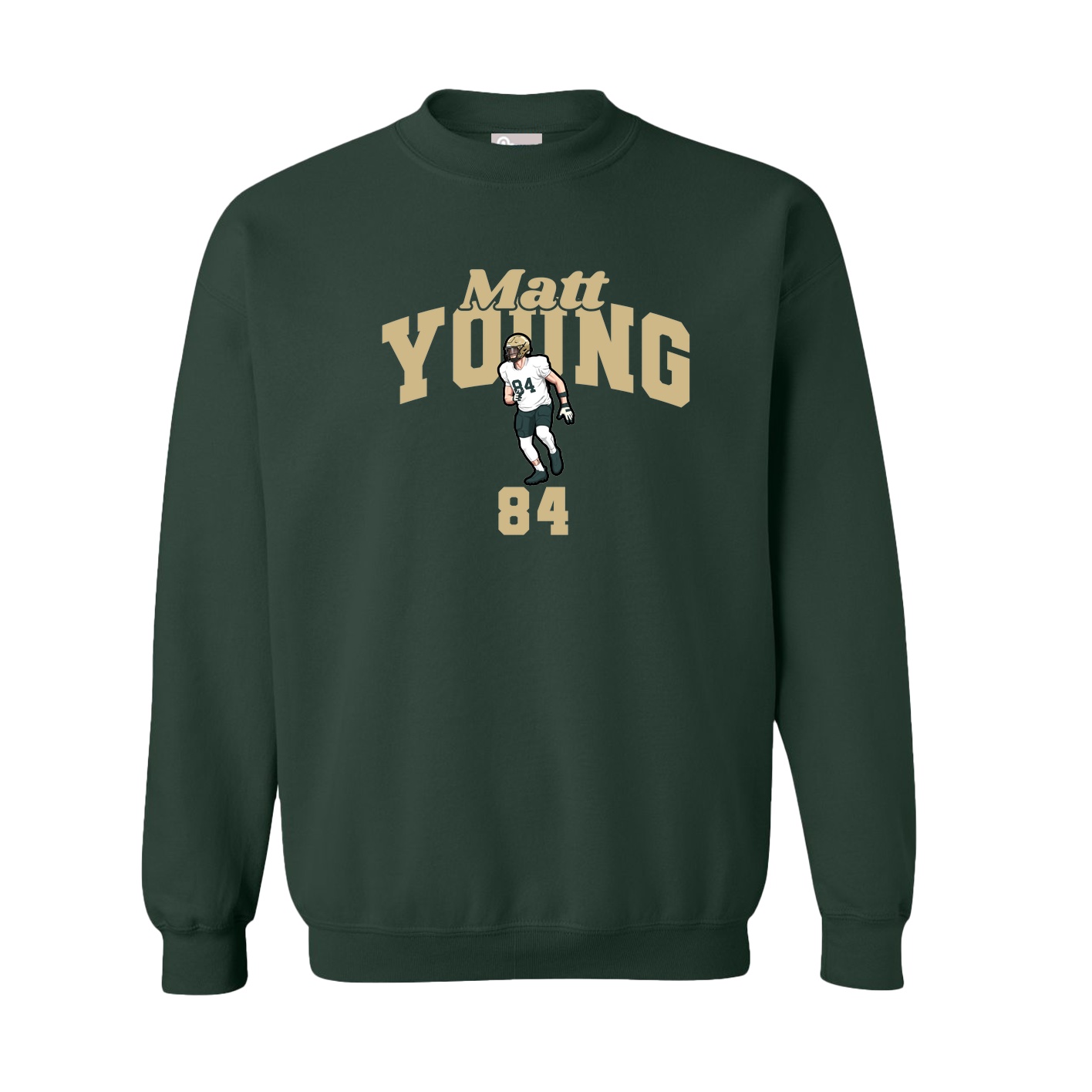 Fleece Crew — Signature Arch in Green