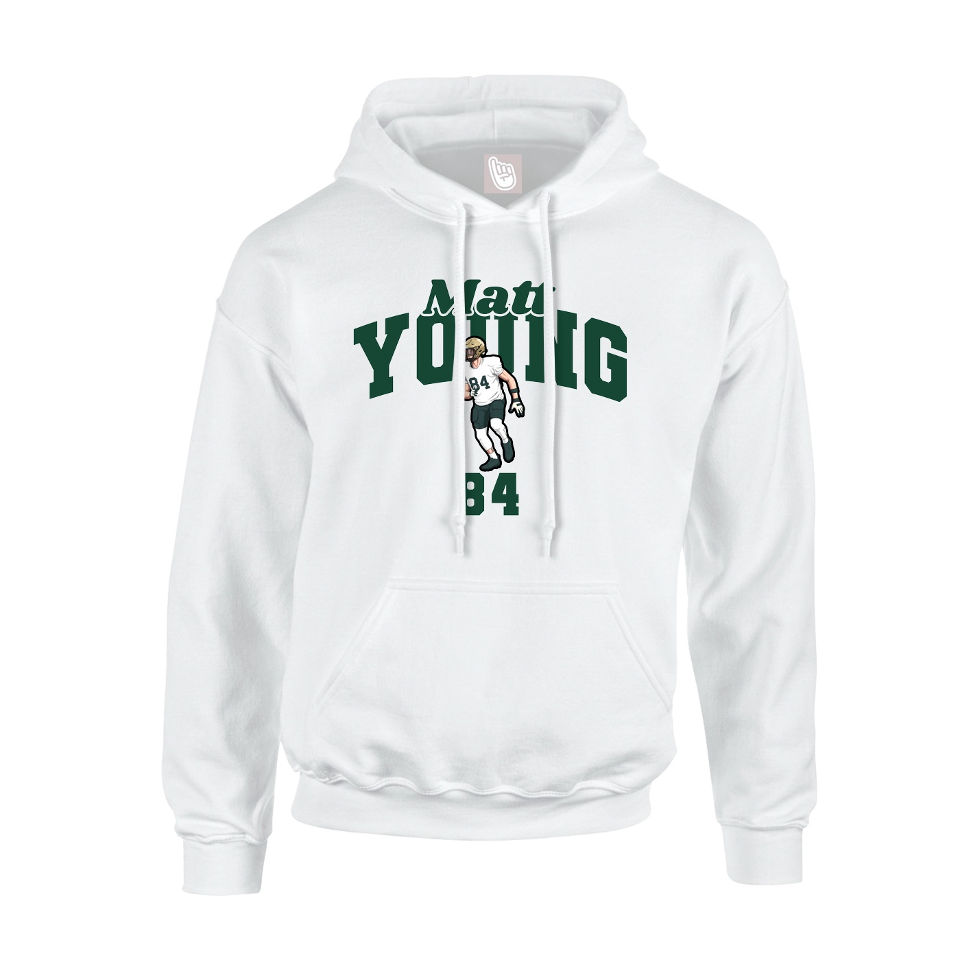 Youth Hoodie — Signature Arch in White