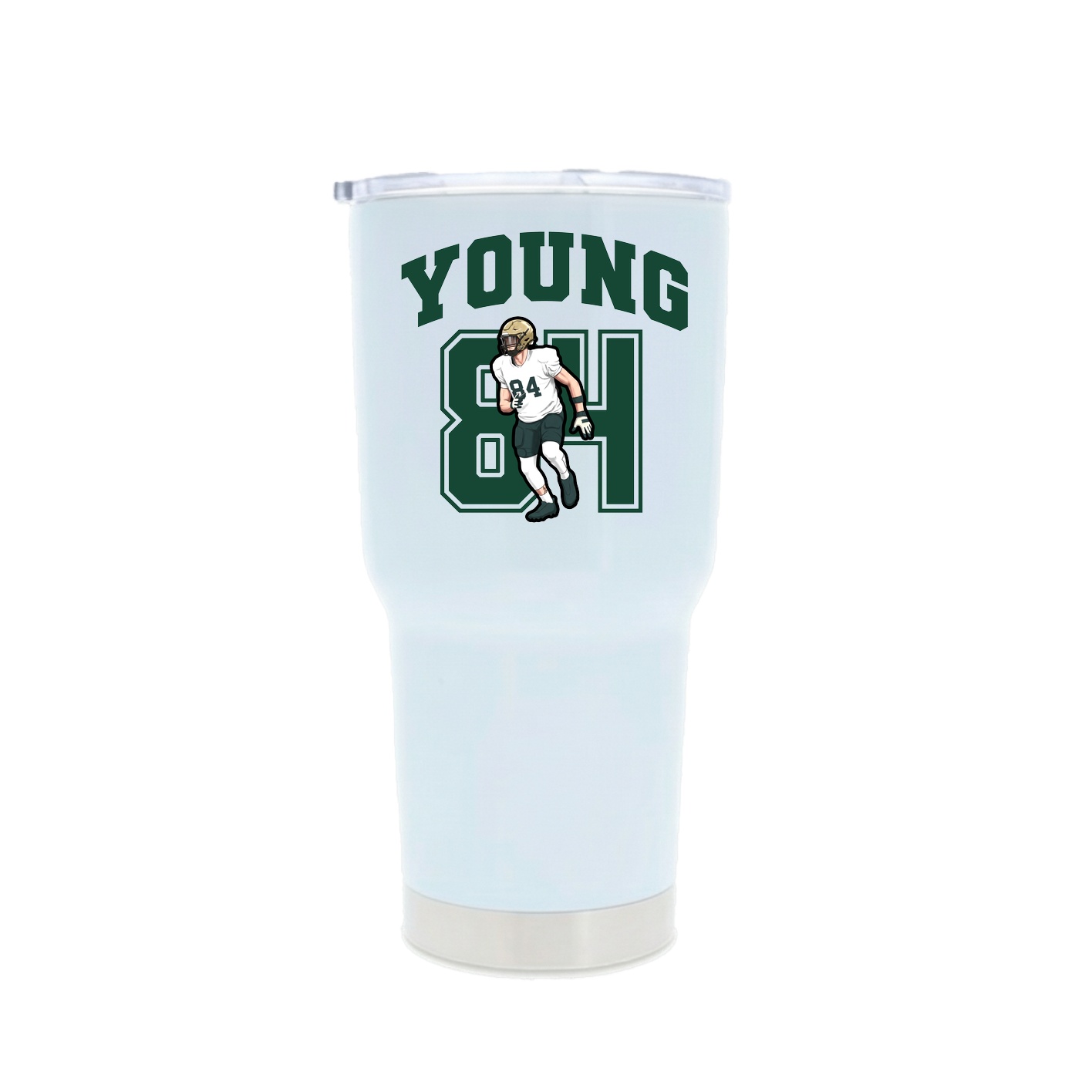 30oz Stainless Steel Tumbler — Number in White