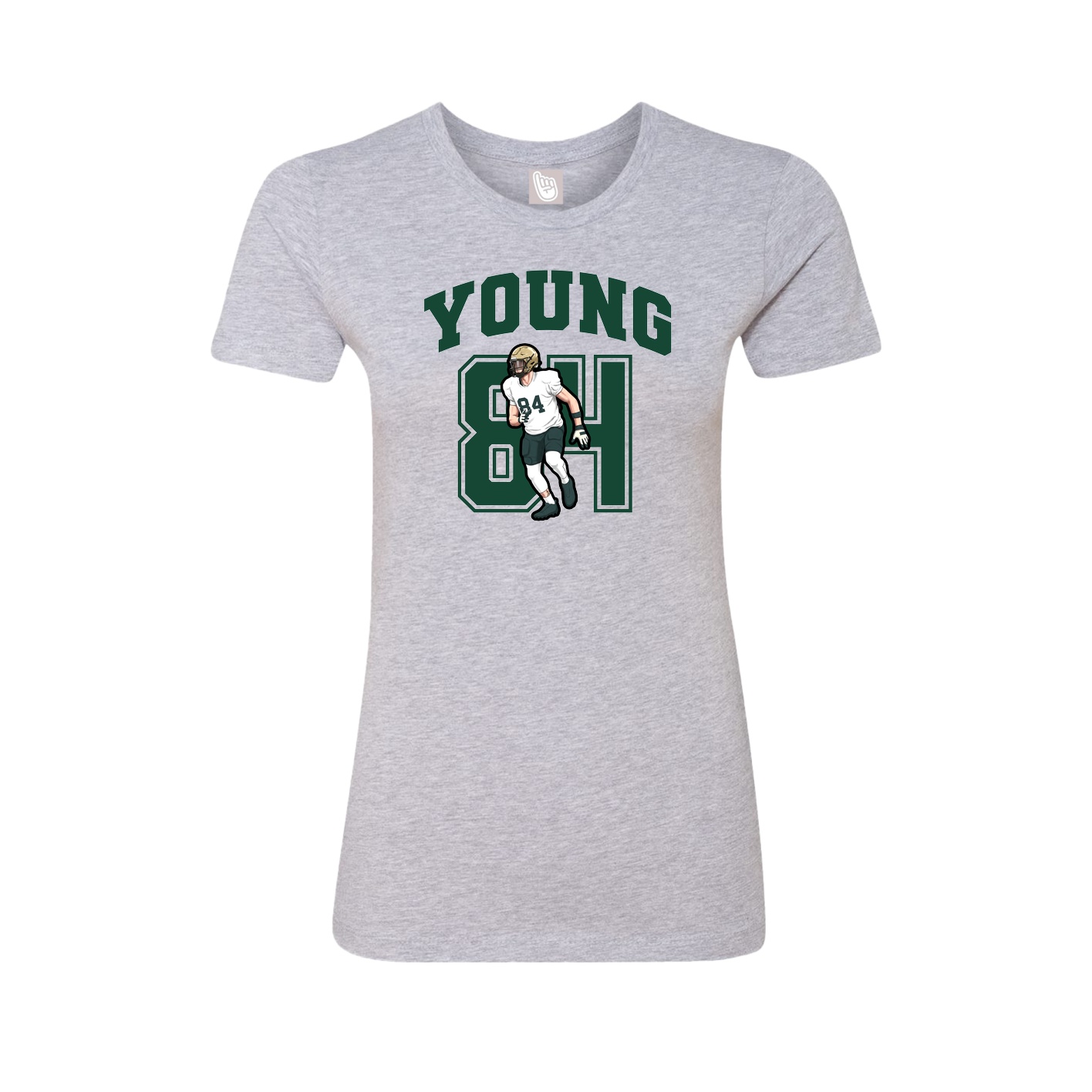Fitted Women's Tee — Number in Grey