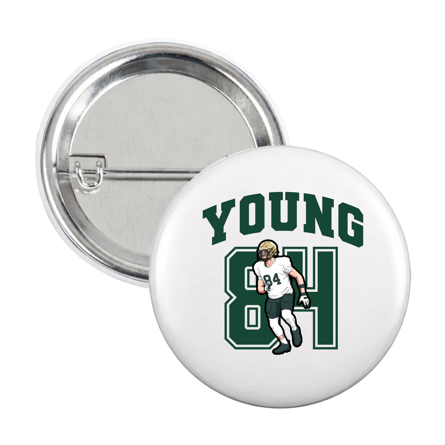 Game Day Button — Number in White