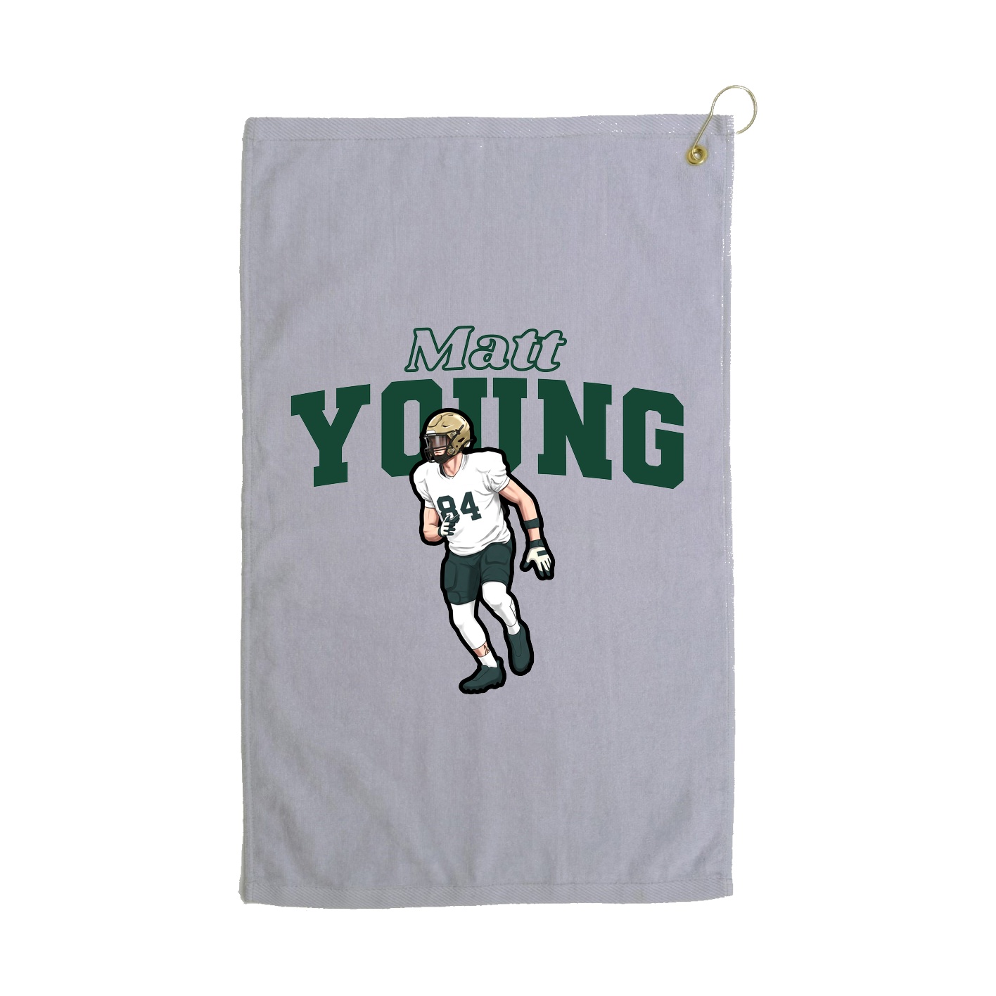 Golf Towel — Name Arch in Grey
