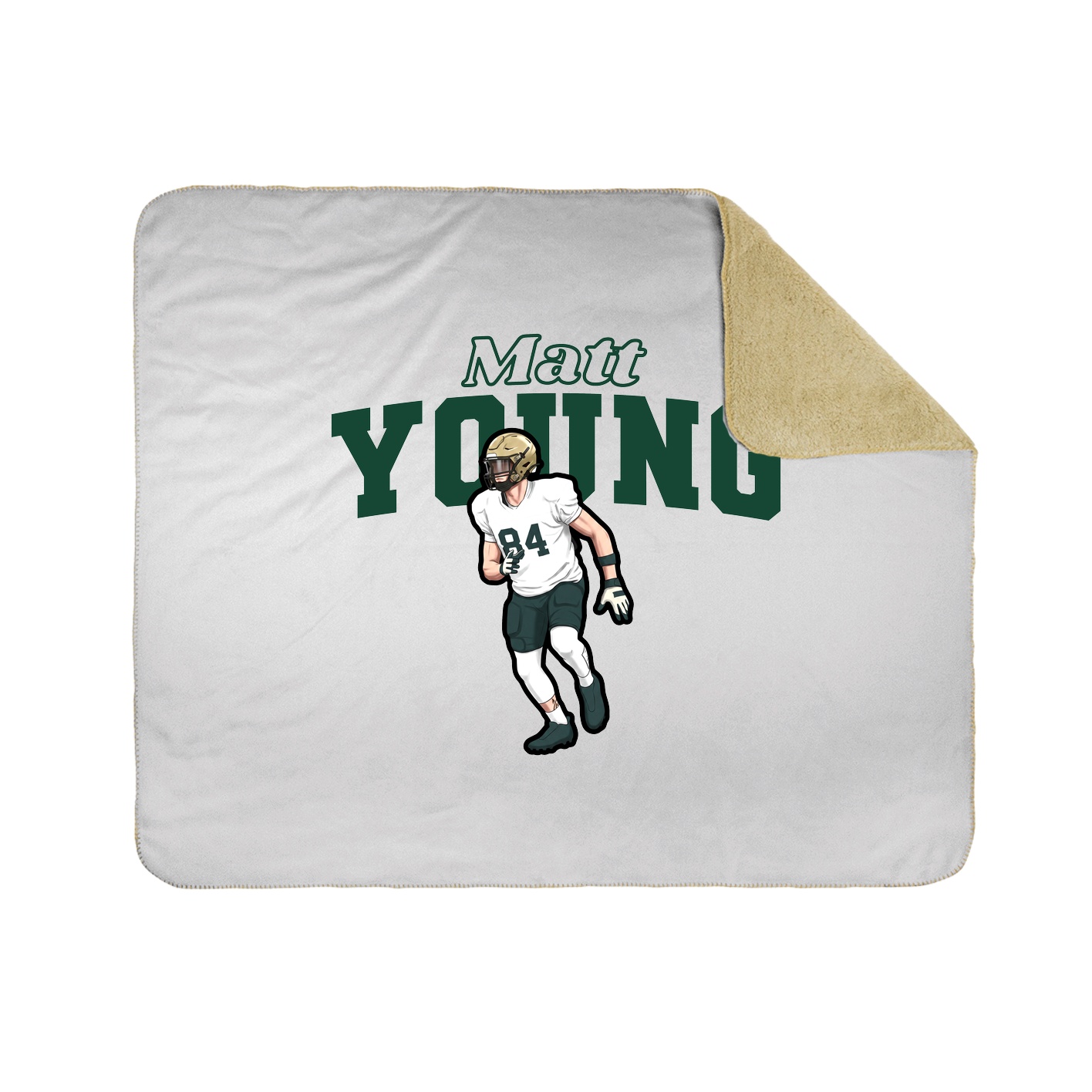 Throw Blanket — Name Arch in White