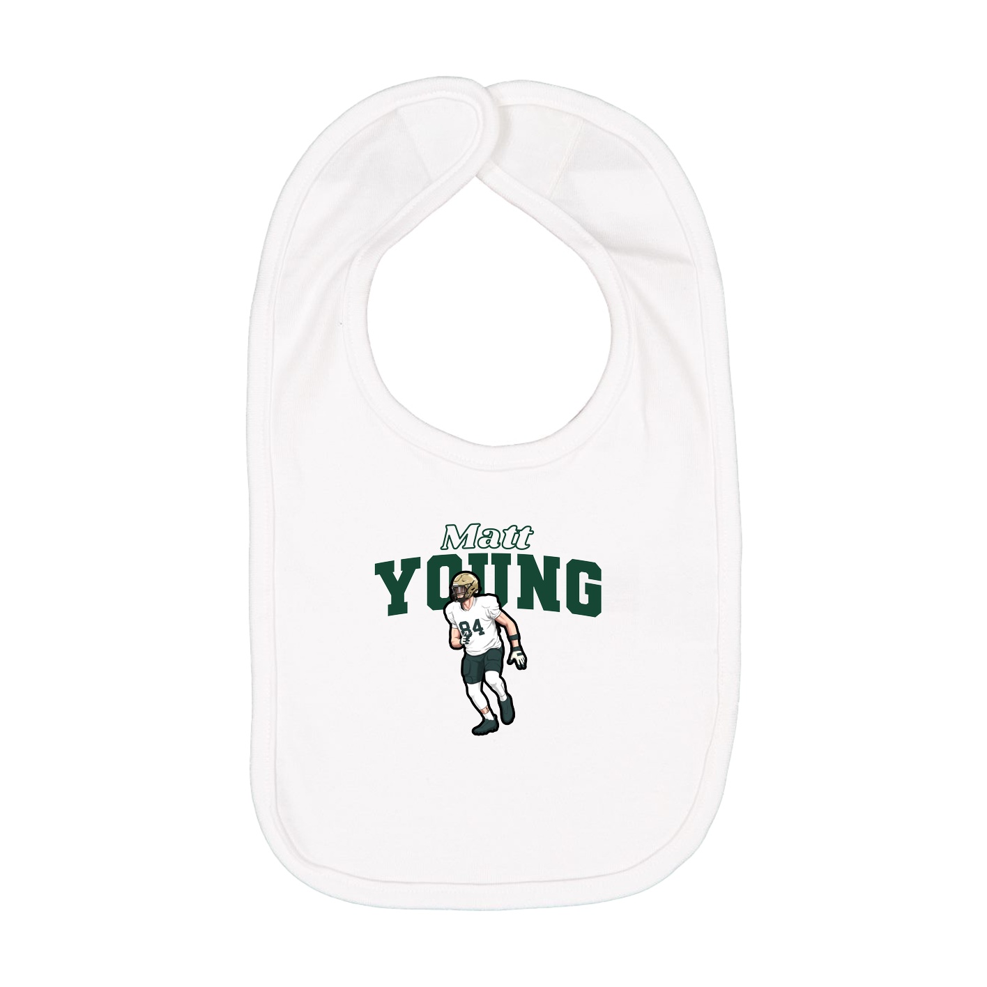 Infant Bib — Name Arch in White