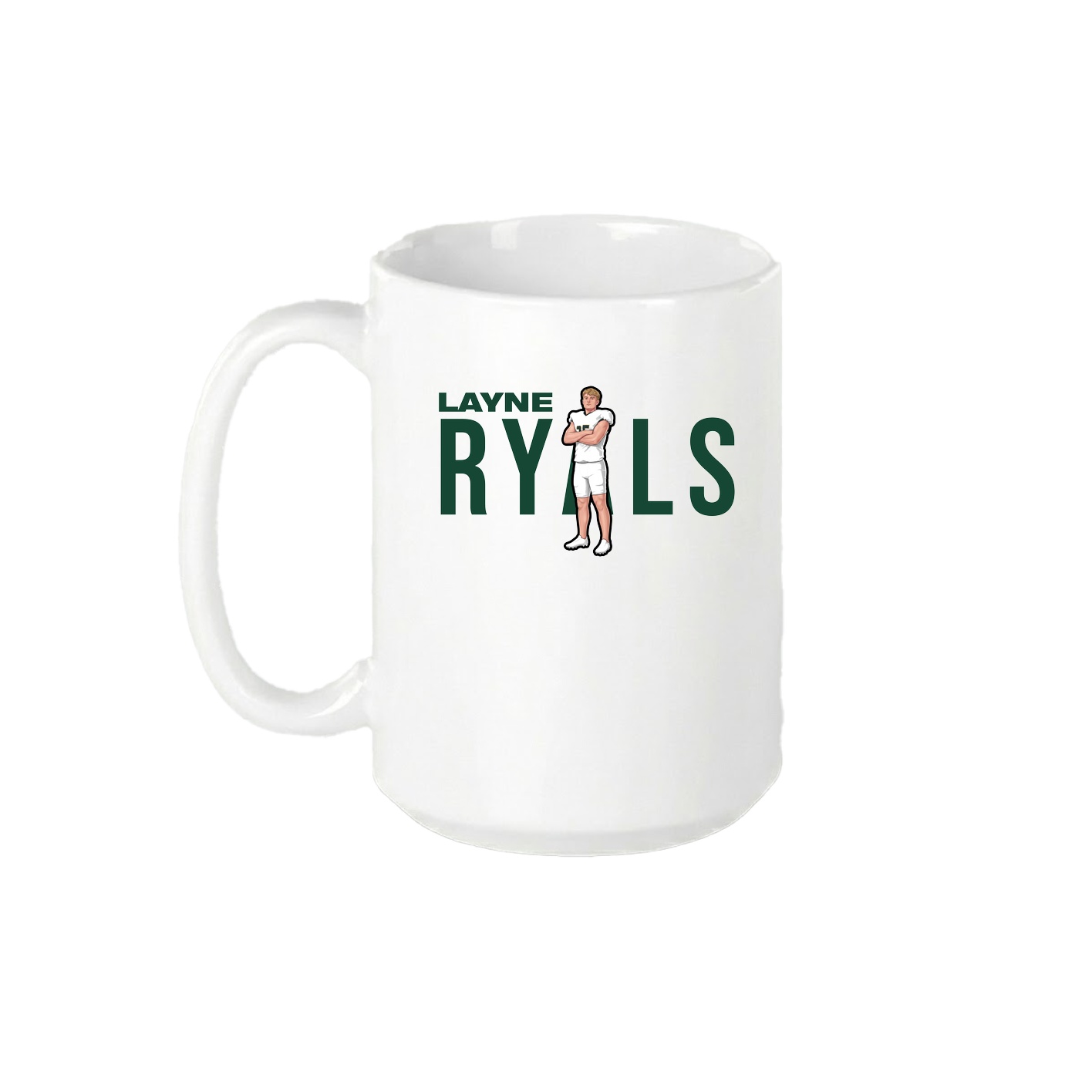 15oz Coffee Mug — Player Name in White