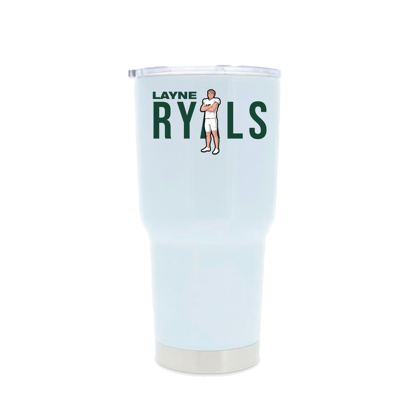30oz Stainless Steel Tumbler — Player Name in White