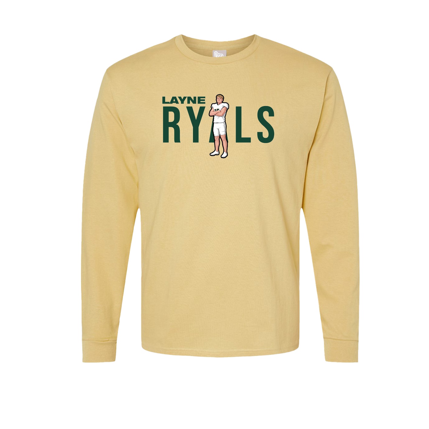 Long Sleeve Tee — Player Name in Vegas Gold