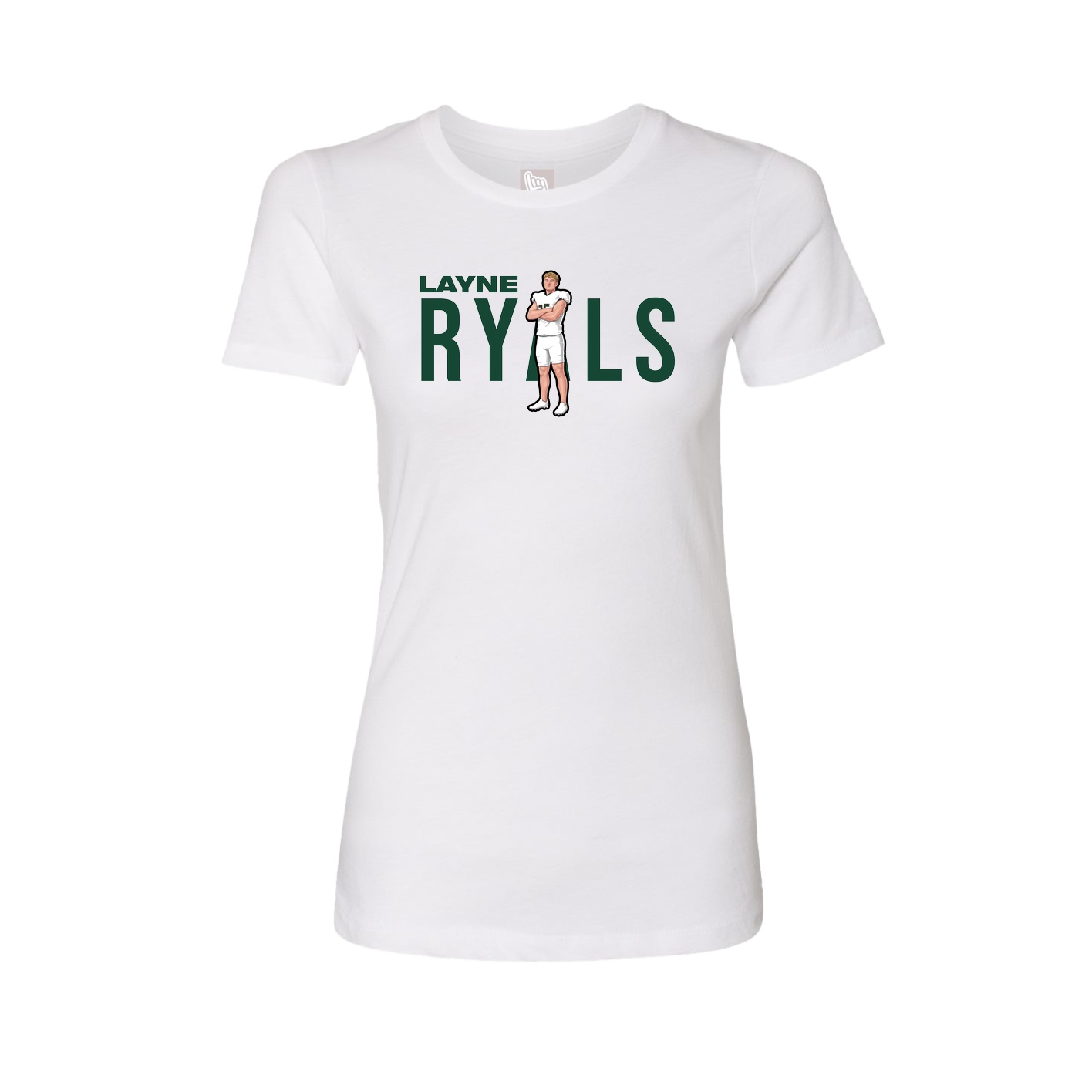 Fitted Women's Tee — Player Name in White