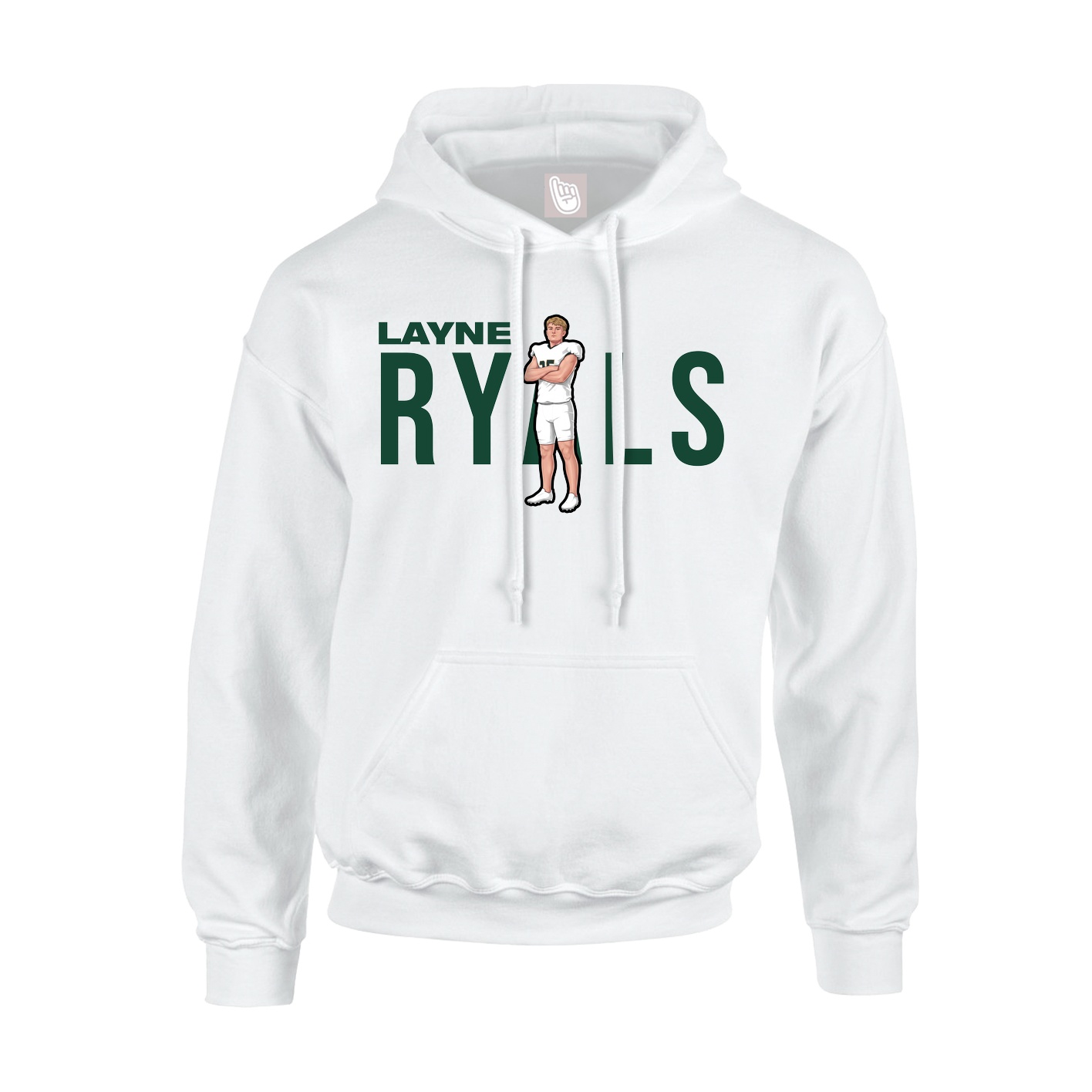 Youth Hoodie — Player Name in White