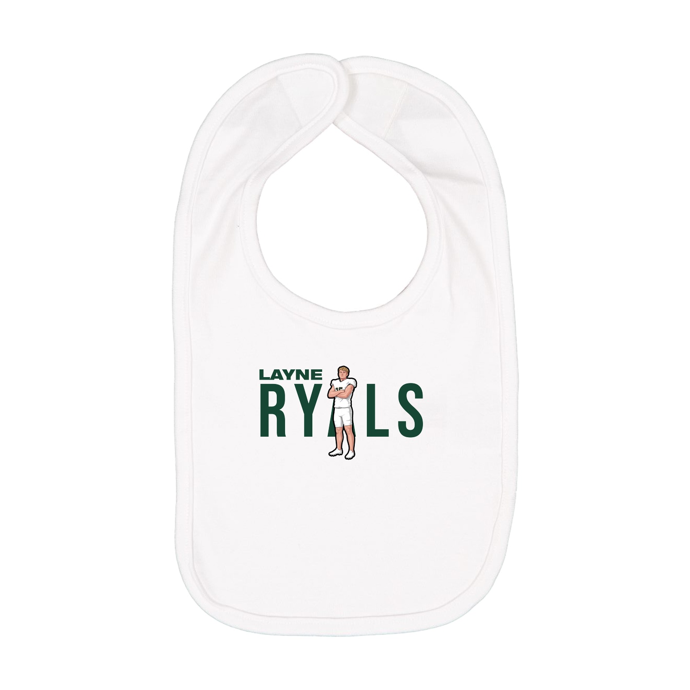 Infant Bib — Player Name in White
