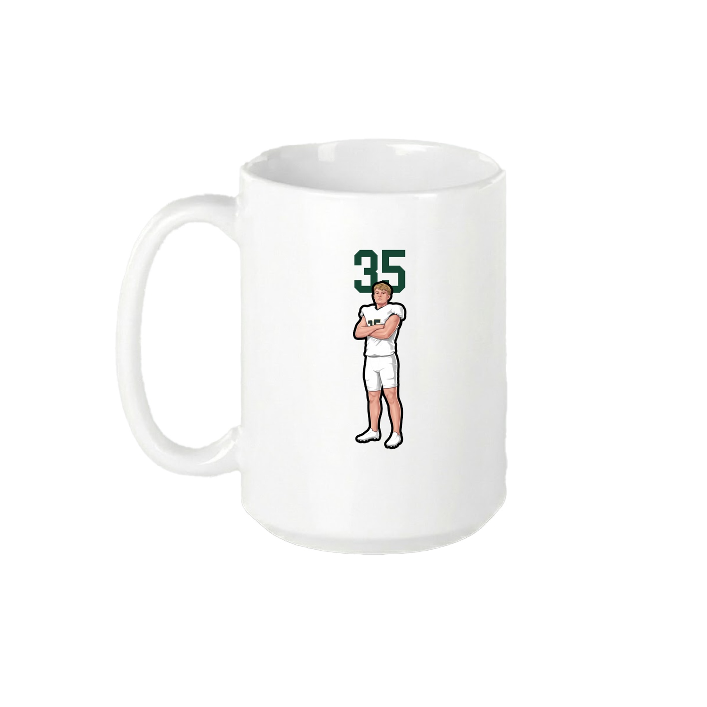 15oz Coffee Mug — Number Top in White