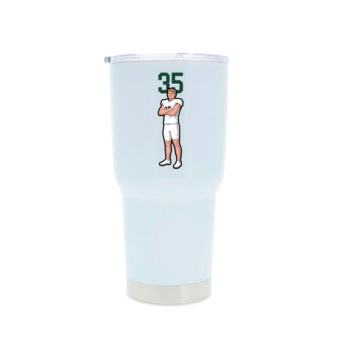 30oz Stainless Steel Tumbler — Number Top in White
