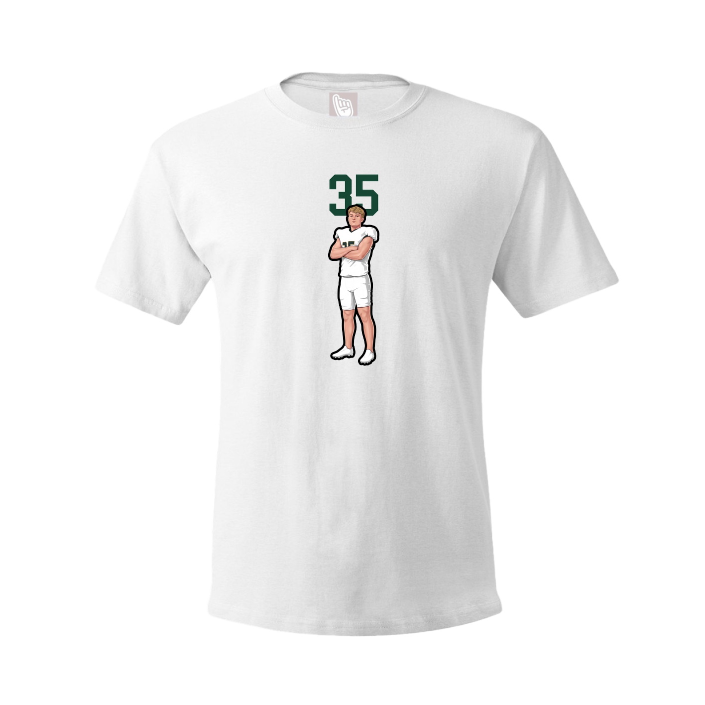 Youth Tee — Number Top in White