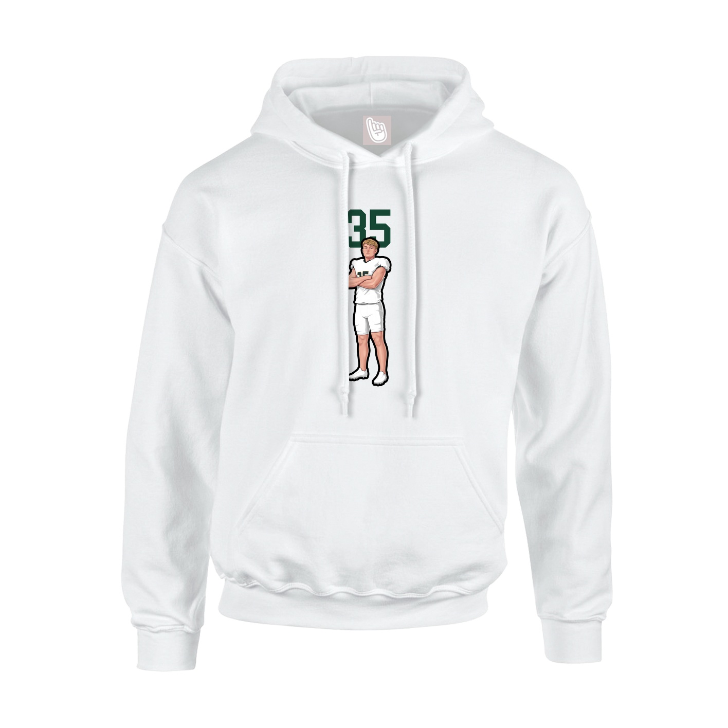 Hoodie — Number Top in White