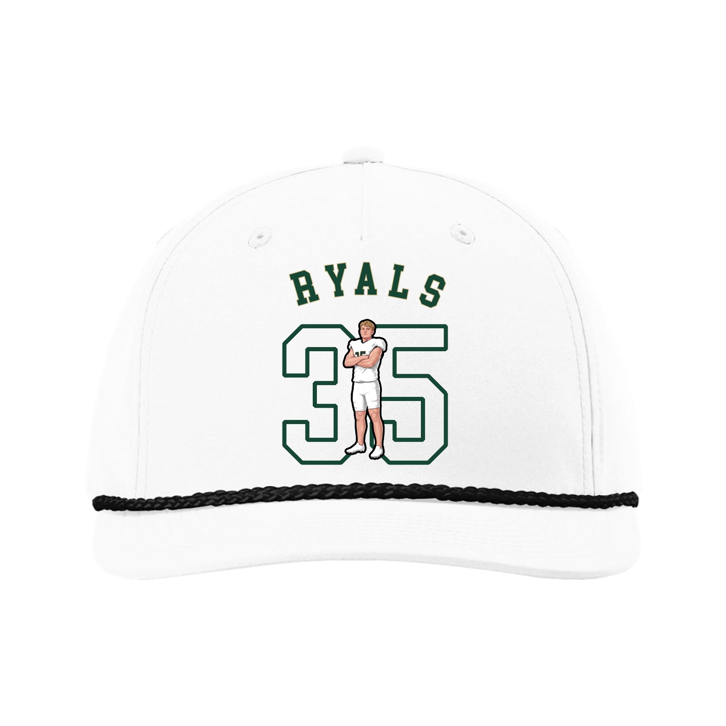 Five-Panel Classic Rope Cap — Shirsey Arch in White