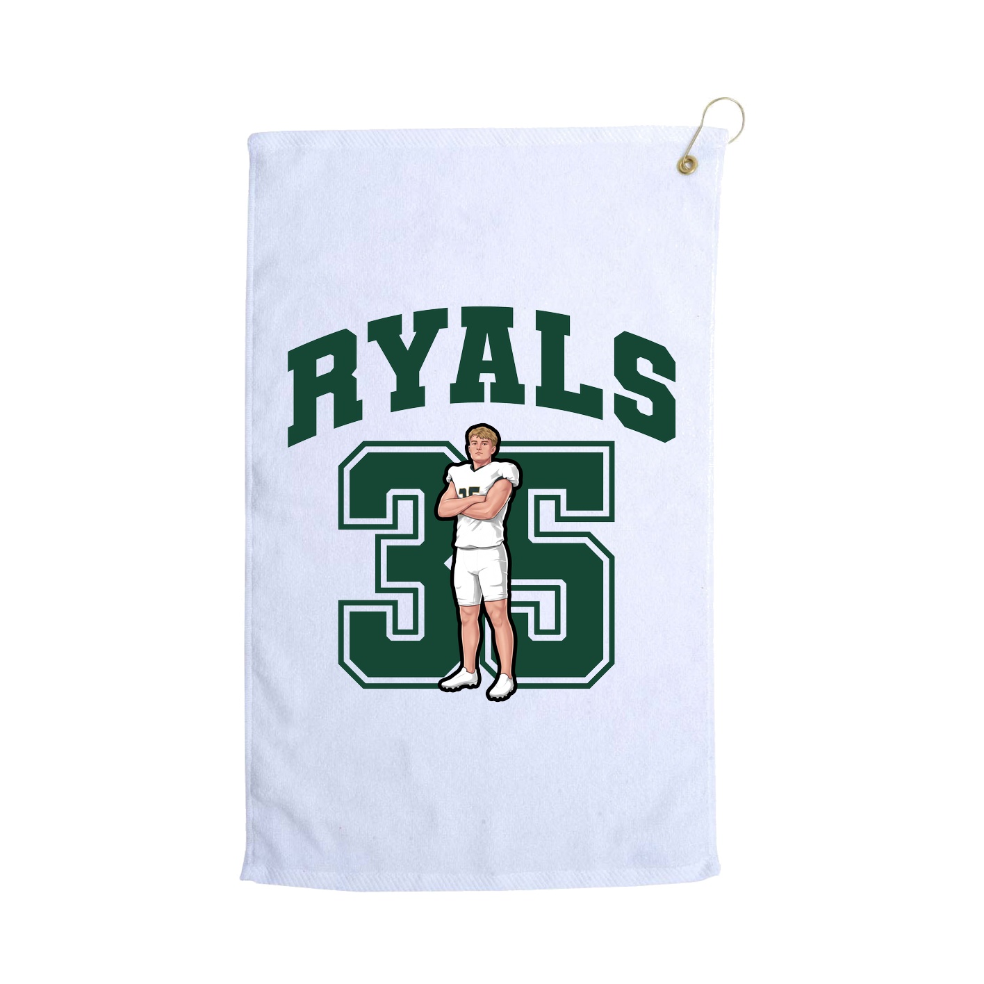 Golf Towel — Number in White