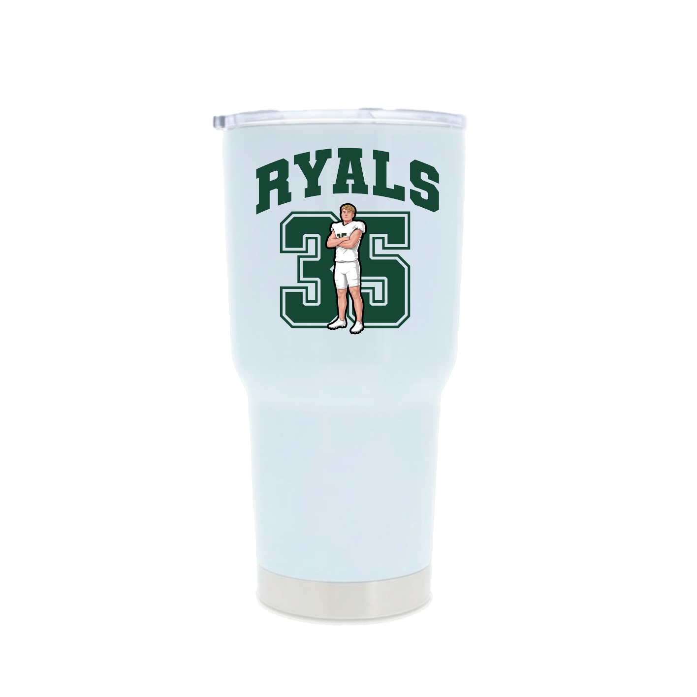 30oz Stainless Steel Tumbler — Number in White