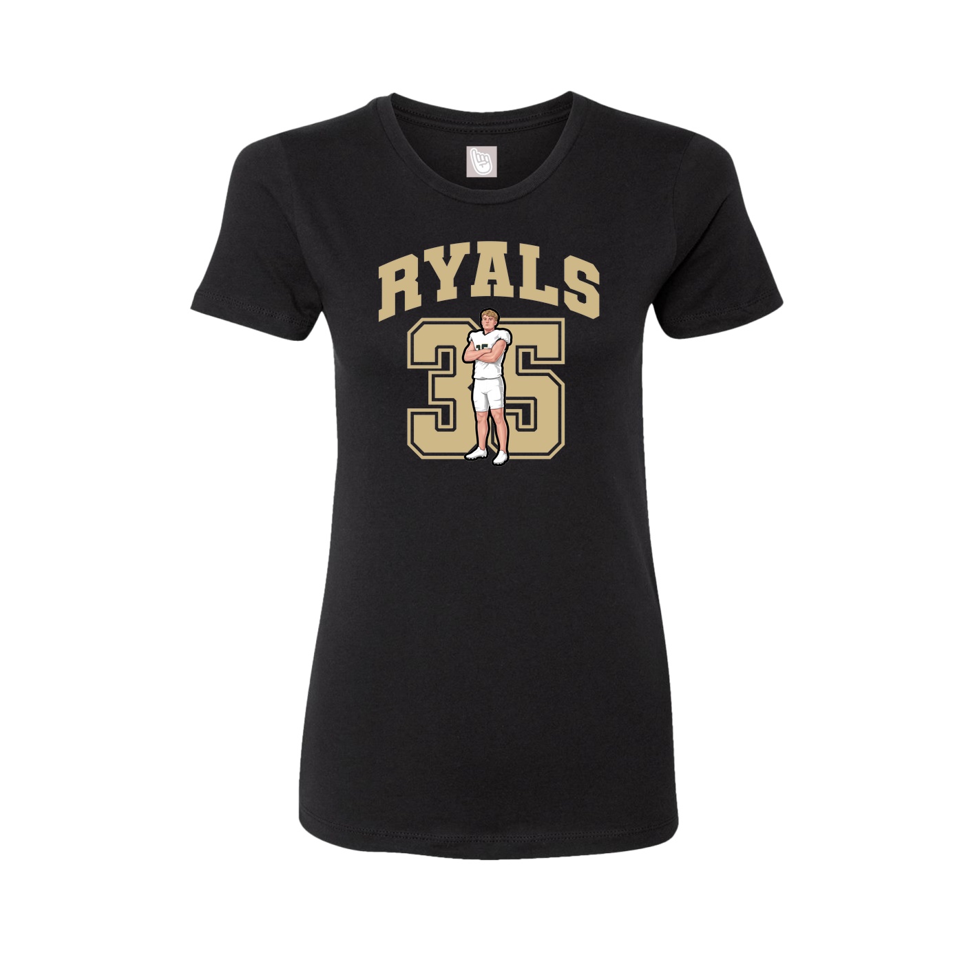 Fitted Women's Tee — Number in Black