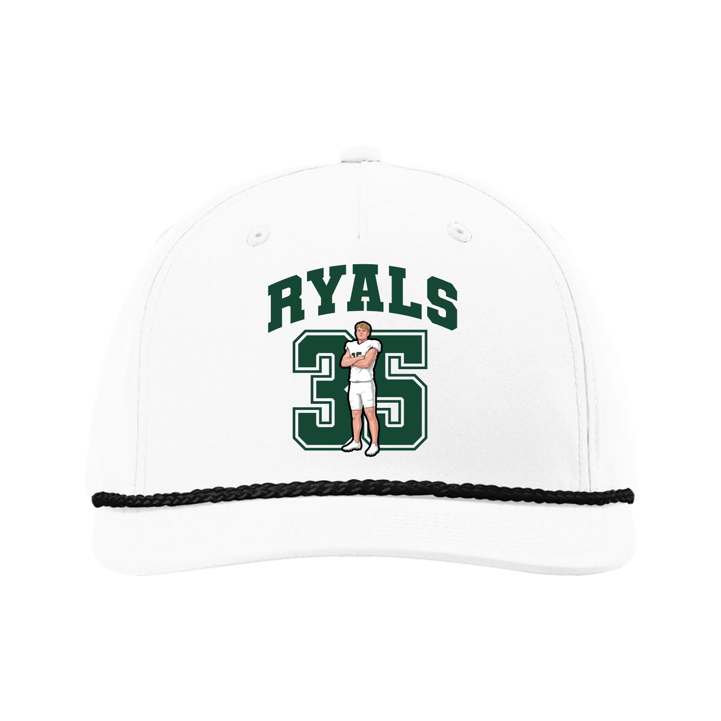 Five-Panel Classic Rope Cap — Number in White