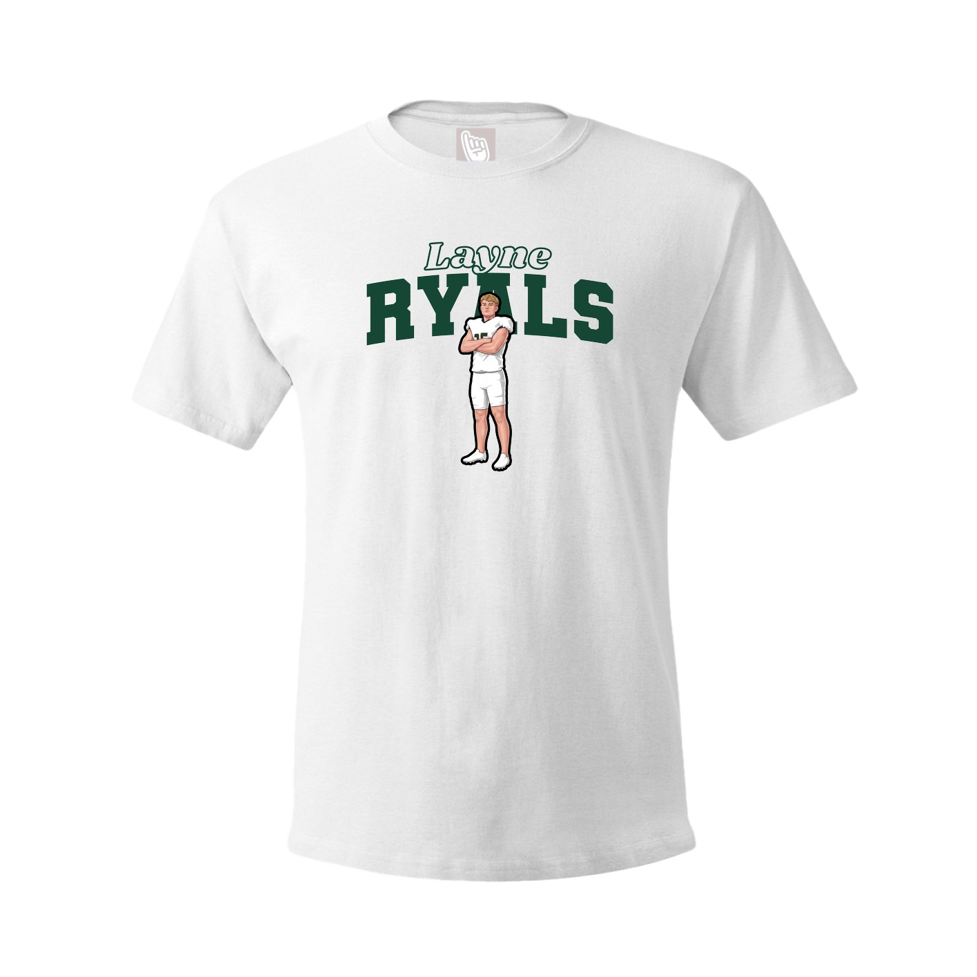 Youth Tee — Name Arch in White