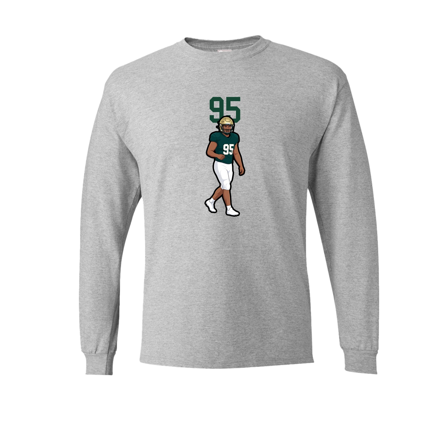 Long Sleeve Tee — Number Top in Grey