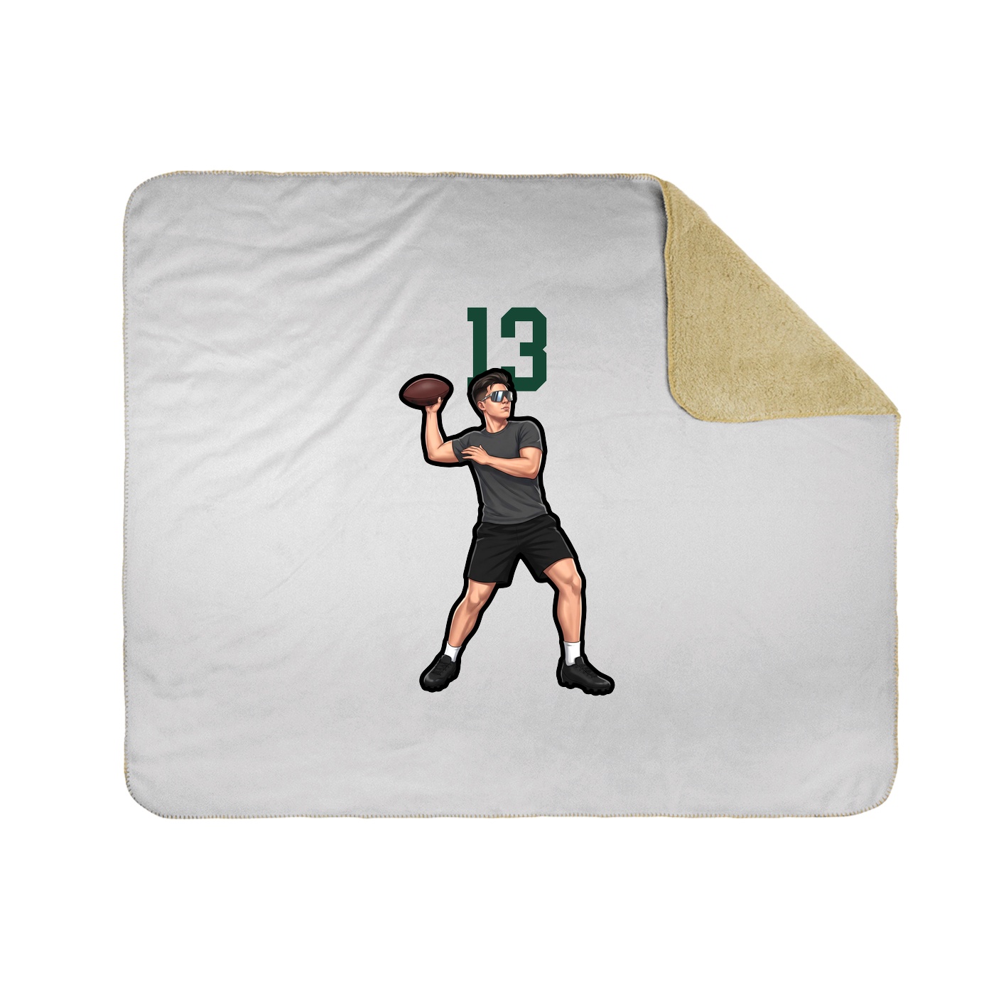 Throw Blanket — Number Top in White