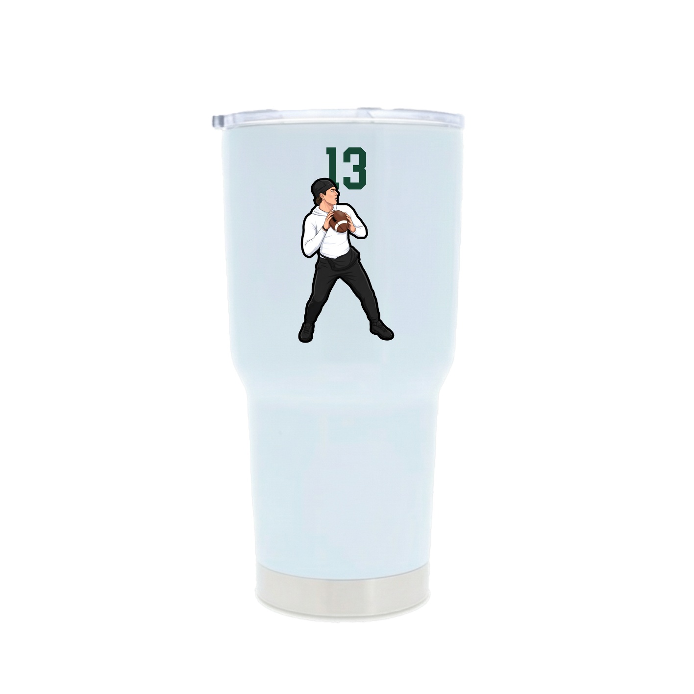 30oz Stainless Steel Tumbler — Number Top in White