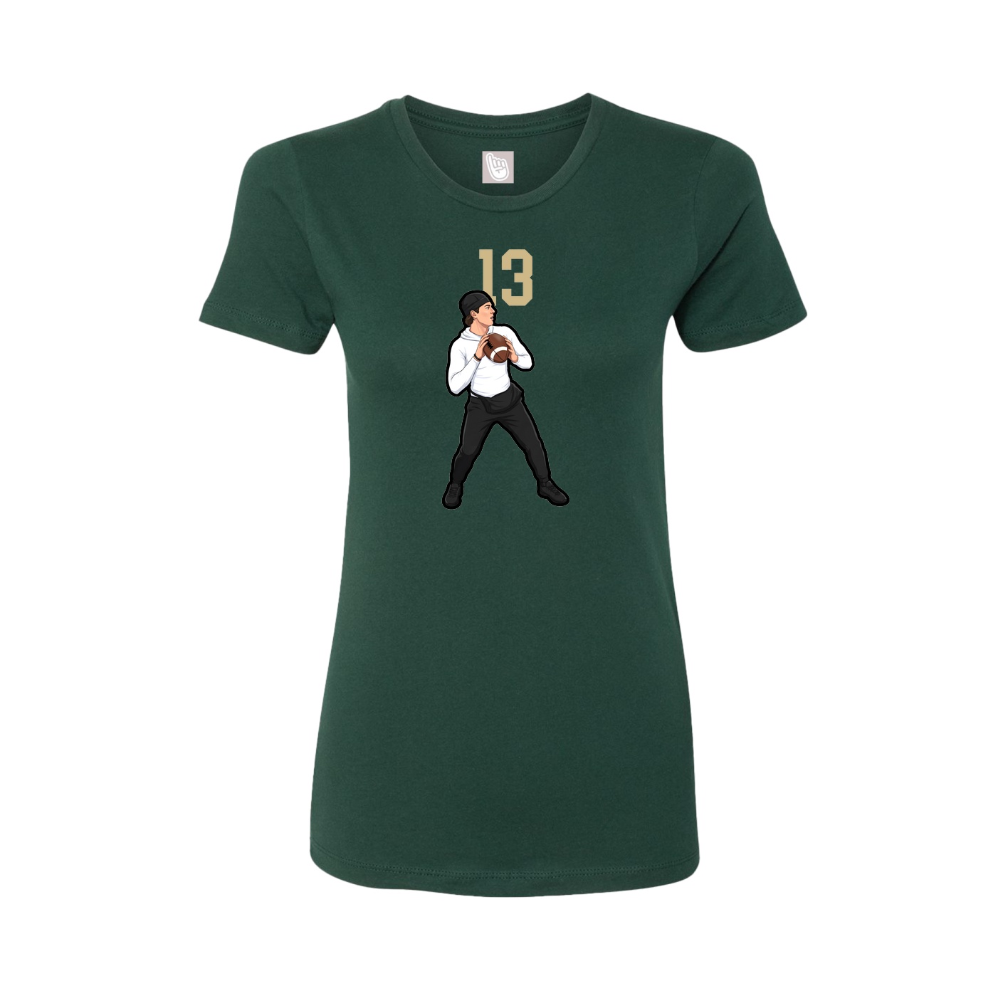 Fitted Women's Tee — Number Top in Green
