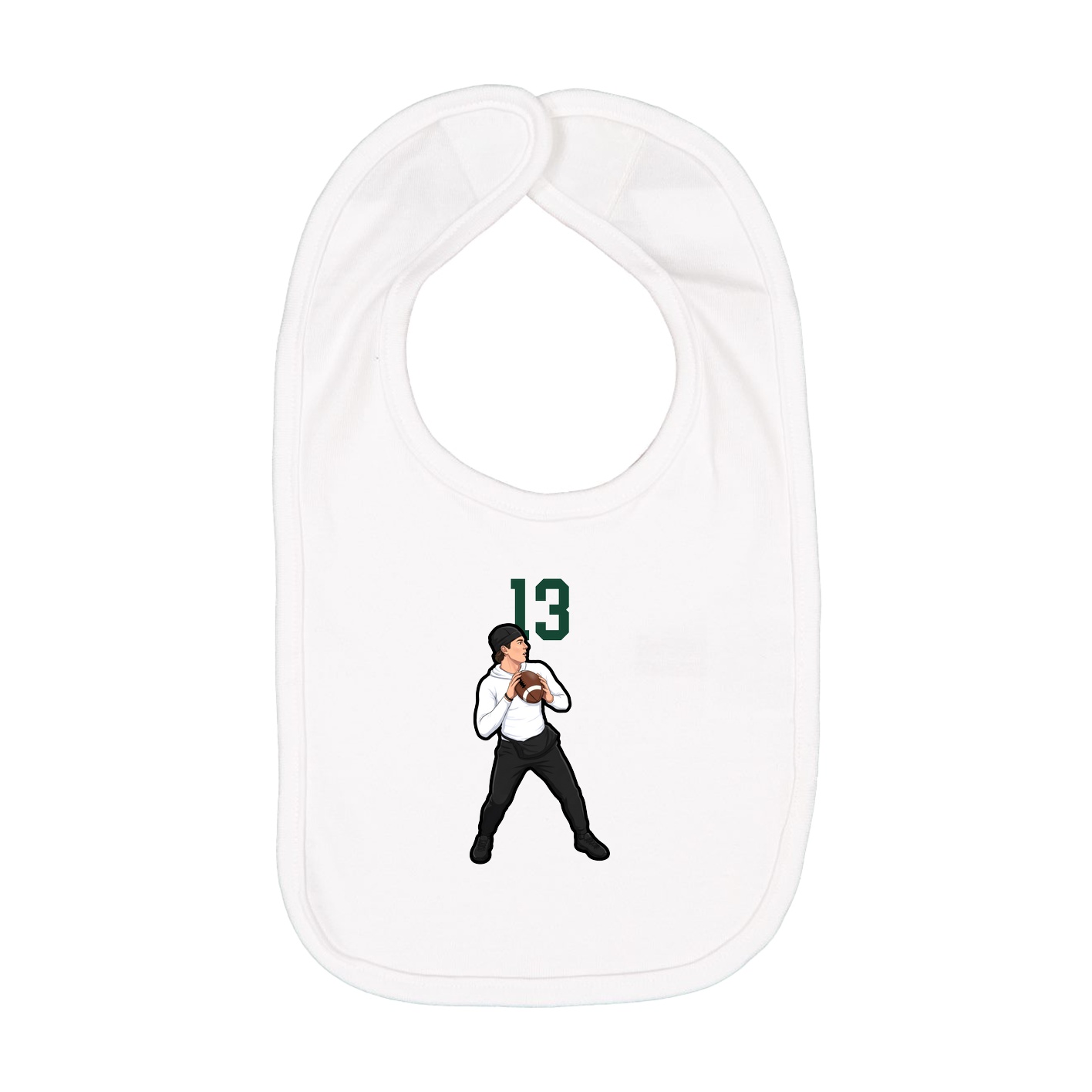 Infant Bib — Number Top in White