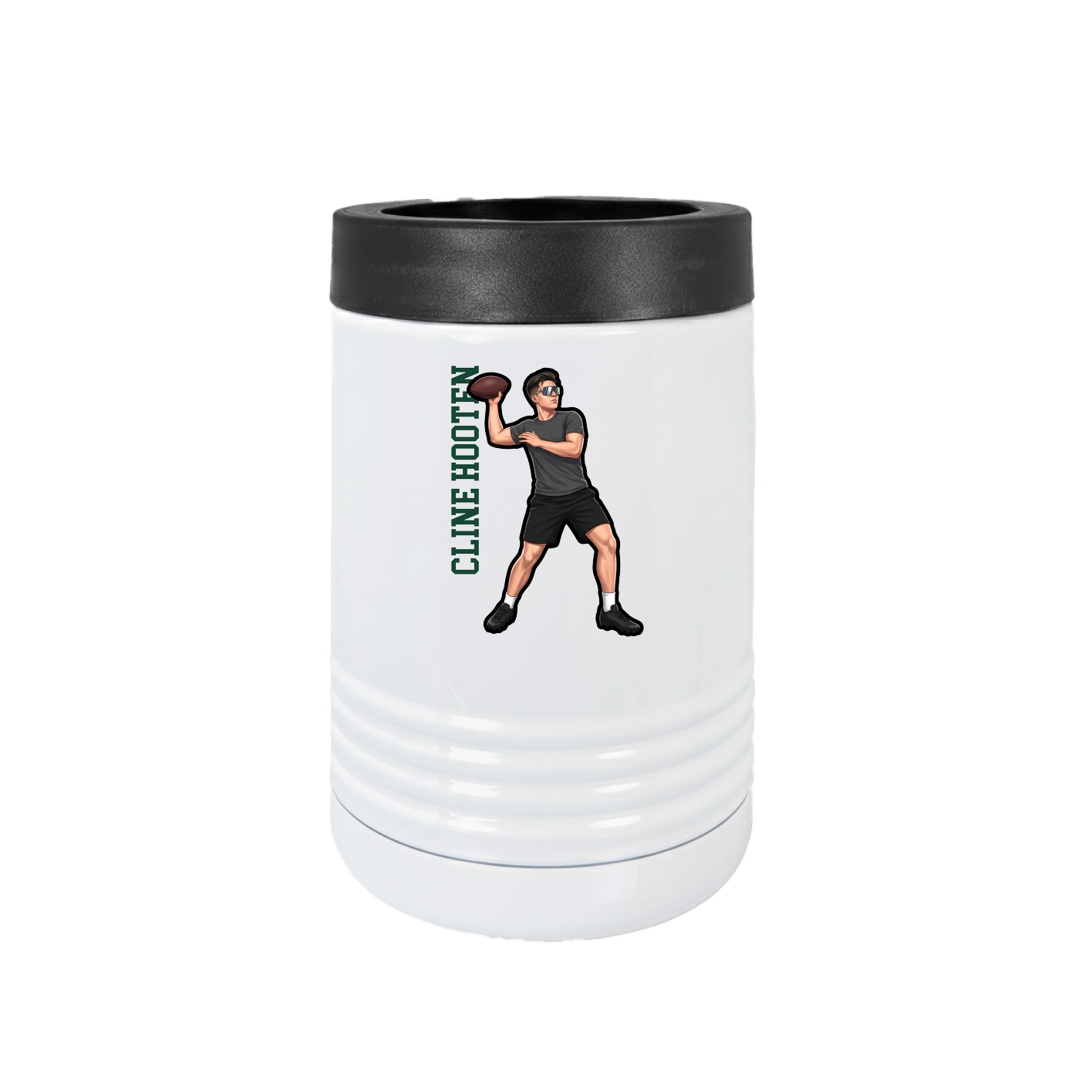 Beverage Holder — Name Vertical in White