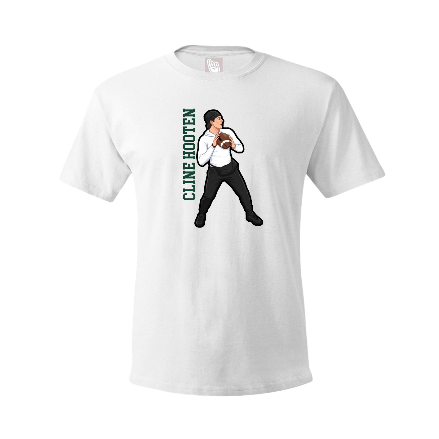 Tee — Name Vertical in White