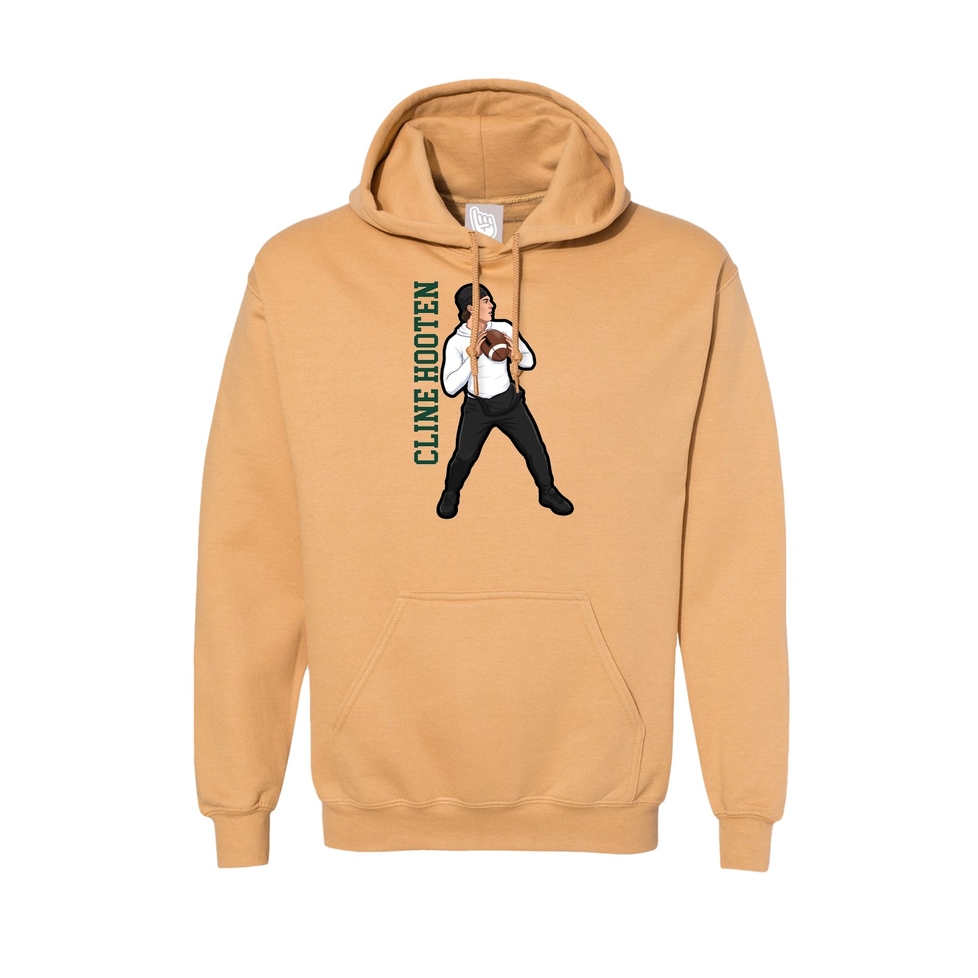 Hoodie — Name Vertical in Vegas Gold