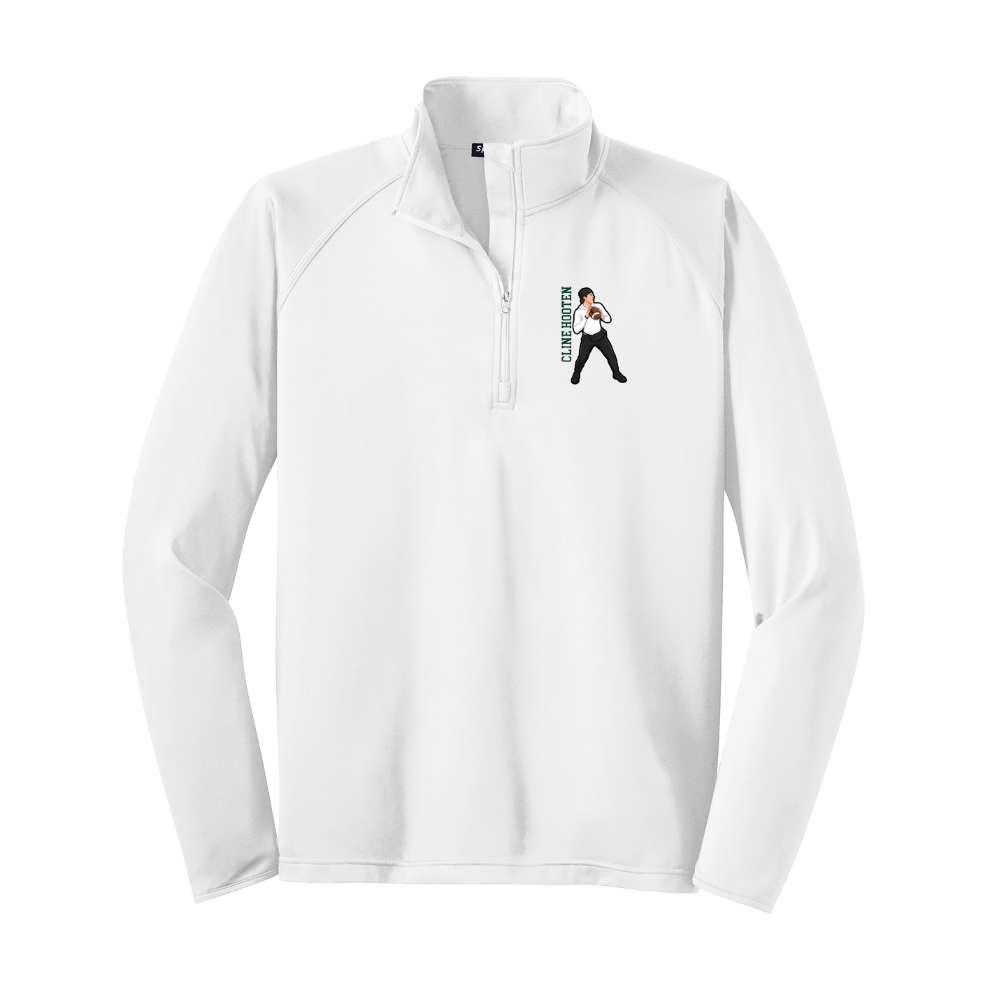 Q-Zip Pullover — Name Vertical in White