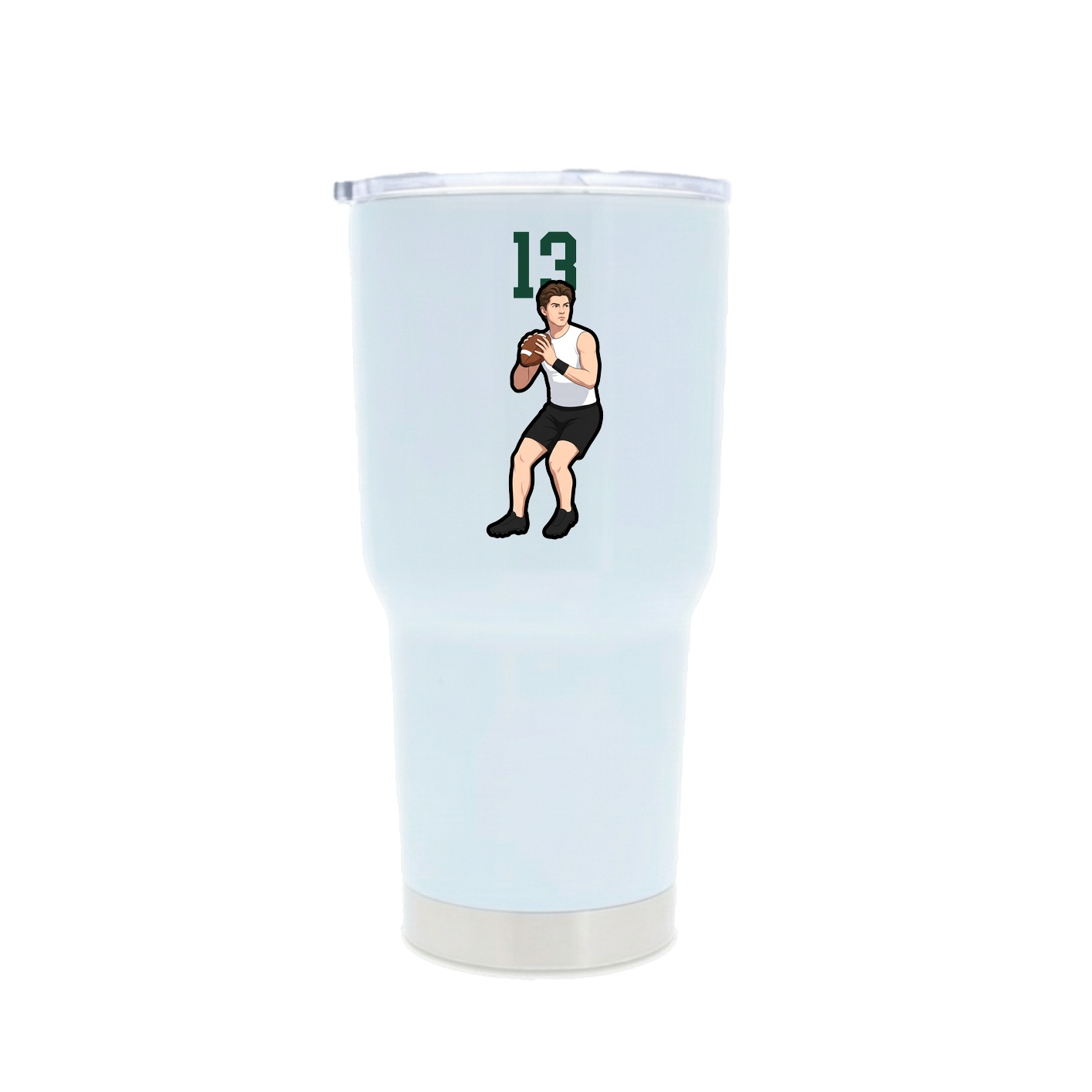 30oz Stainless Steel Tumbler — Number Top in White