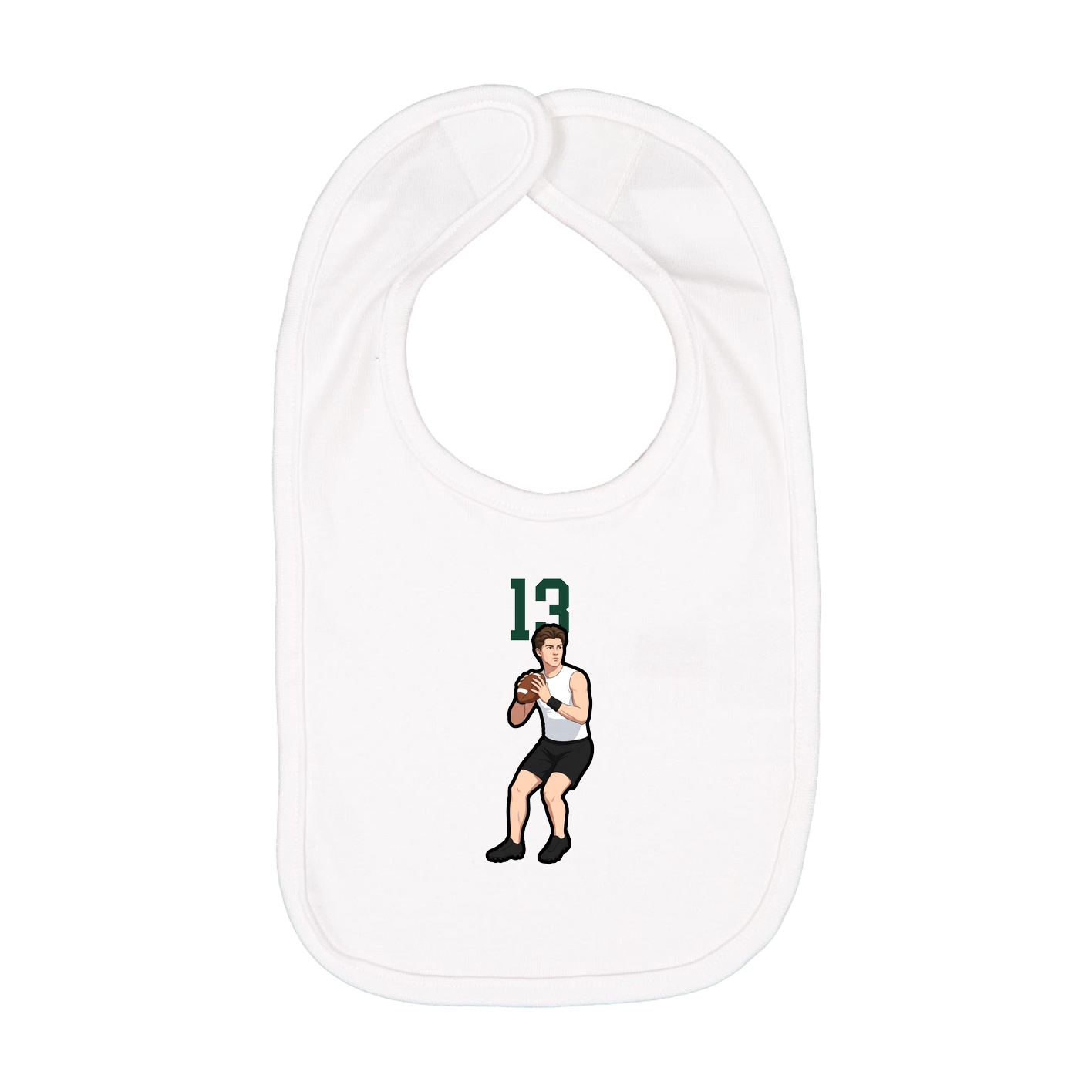 Infant Bib — Number Top in White