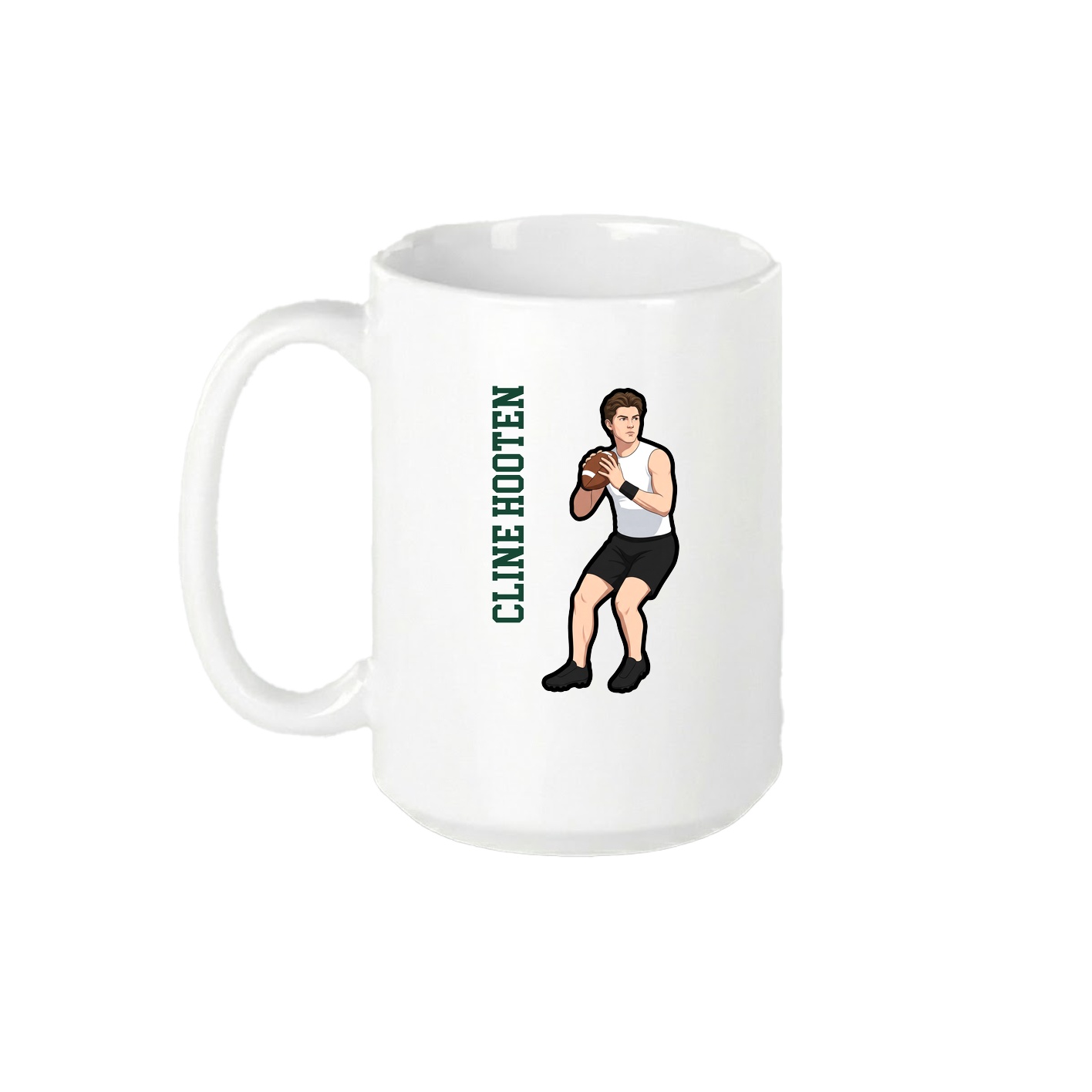 15oz Coffee Mug — Name Vertical in White