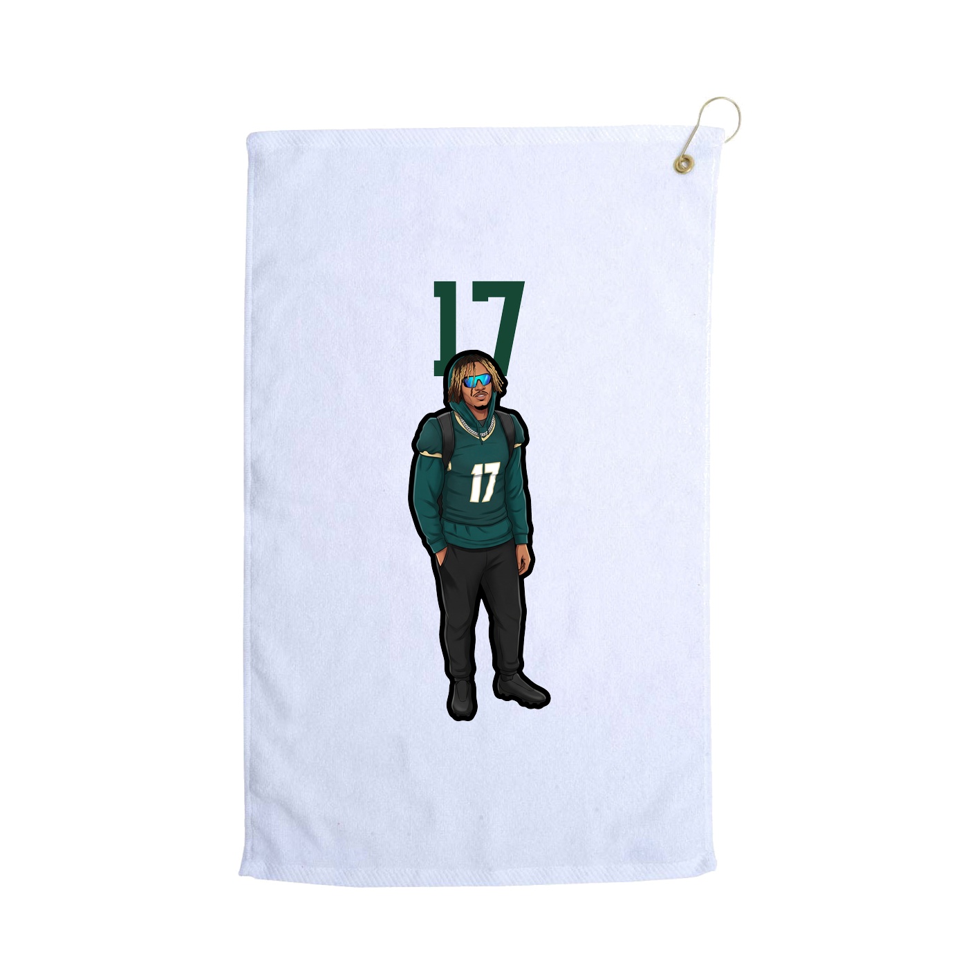 Golf Towel — Number Top in White