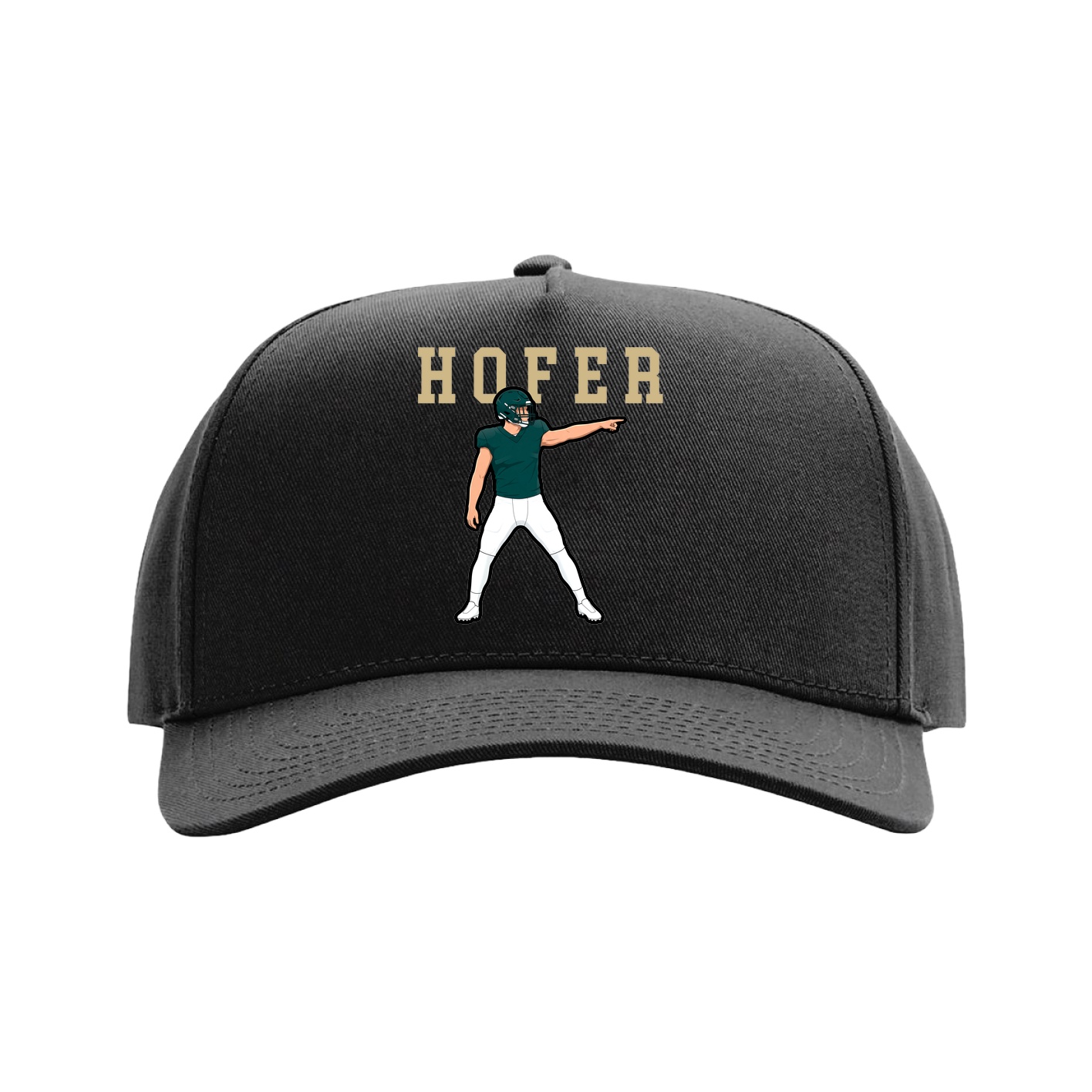 Full Fabric Five-Panel Champ Cap — Shirsey in Black