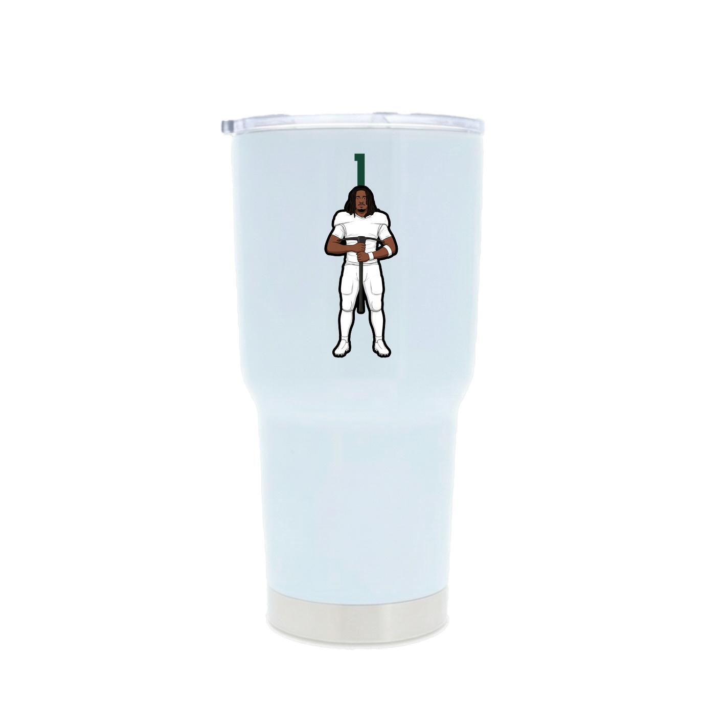 30oz Stainless Steel Tumbler — Number Top in White
