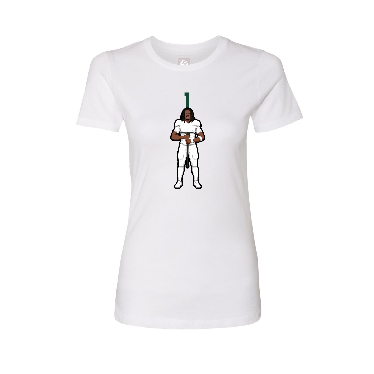 Womens Tee — Number Top in White