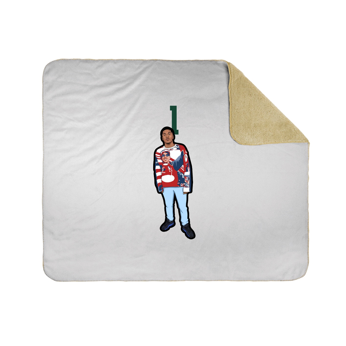Throw Blanket — Number Top in White